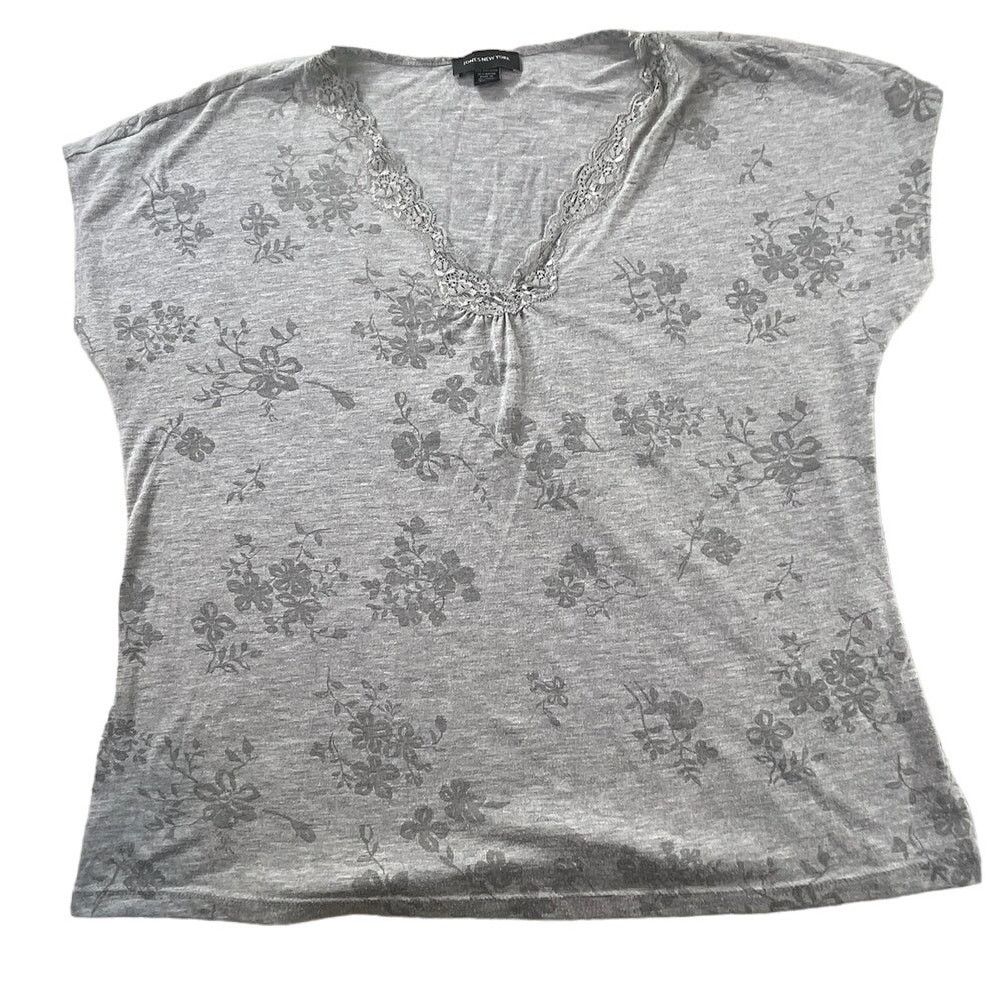 Jones New York Jones New York Women’s Floral Print V-Neck Tee - Large Size L / US 10 / IT 46 - 1 Thumbnail