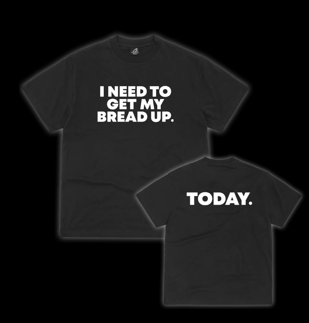 Corteiz Corteiz Get My Bread Up T-Shirt Black – Size [ Large] – New Size US L / EU 52-54 / 3 - 5 Thumbnail