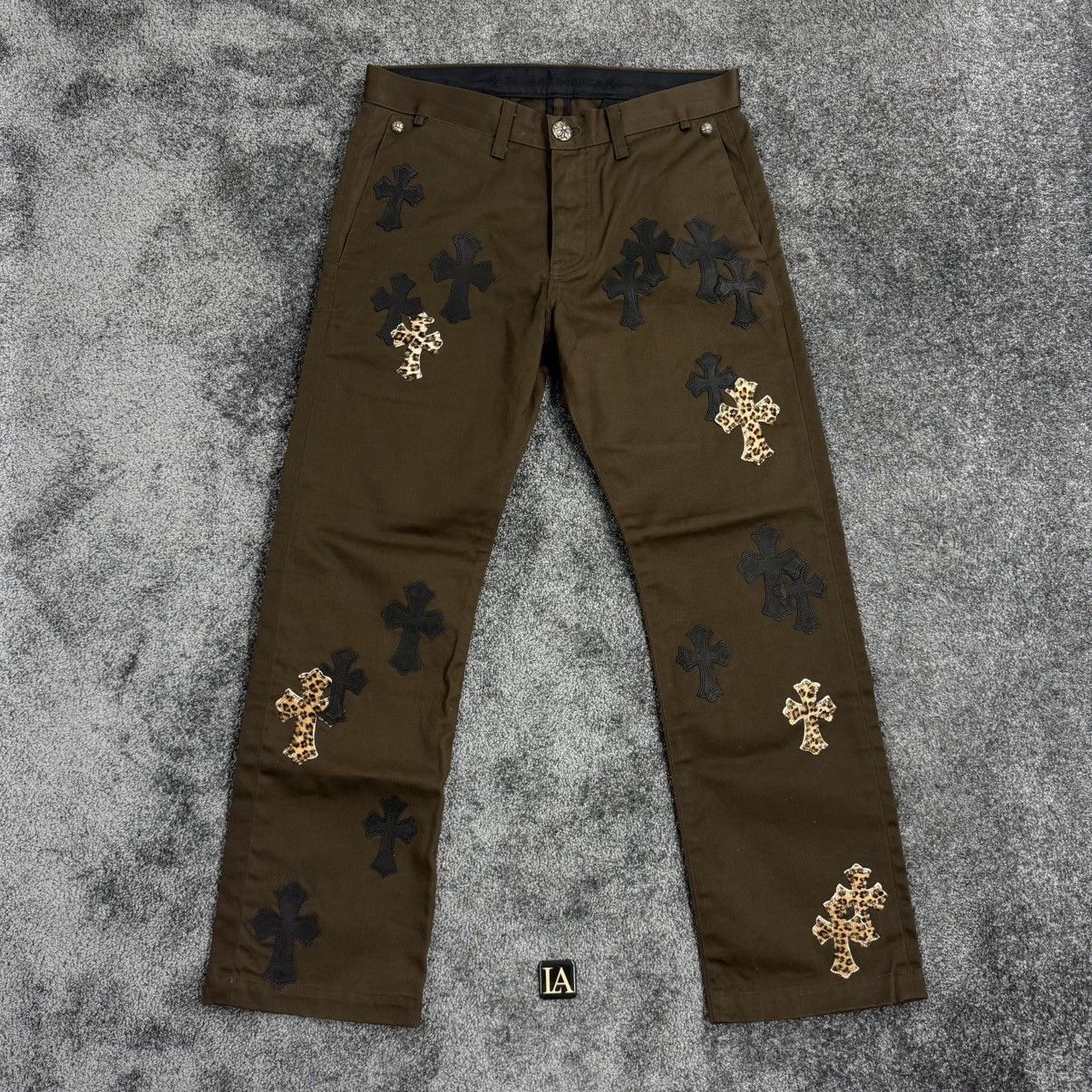 Chrome Hearts Chrome Hearts Brown Chino Cheetah Leopard Patches Size US 31 - 1 Thumbnail