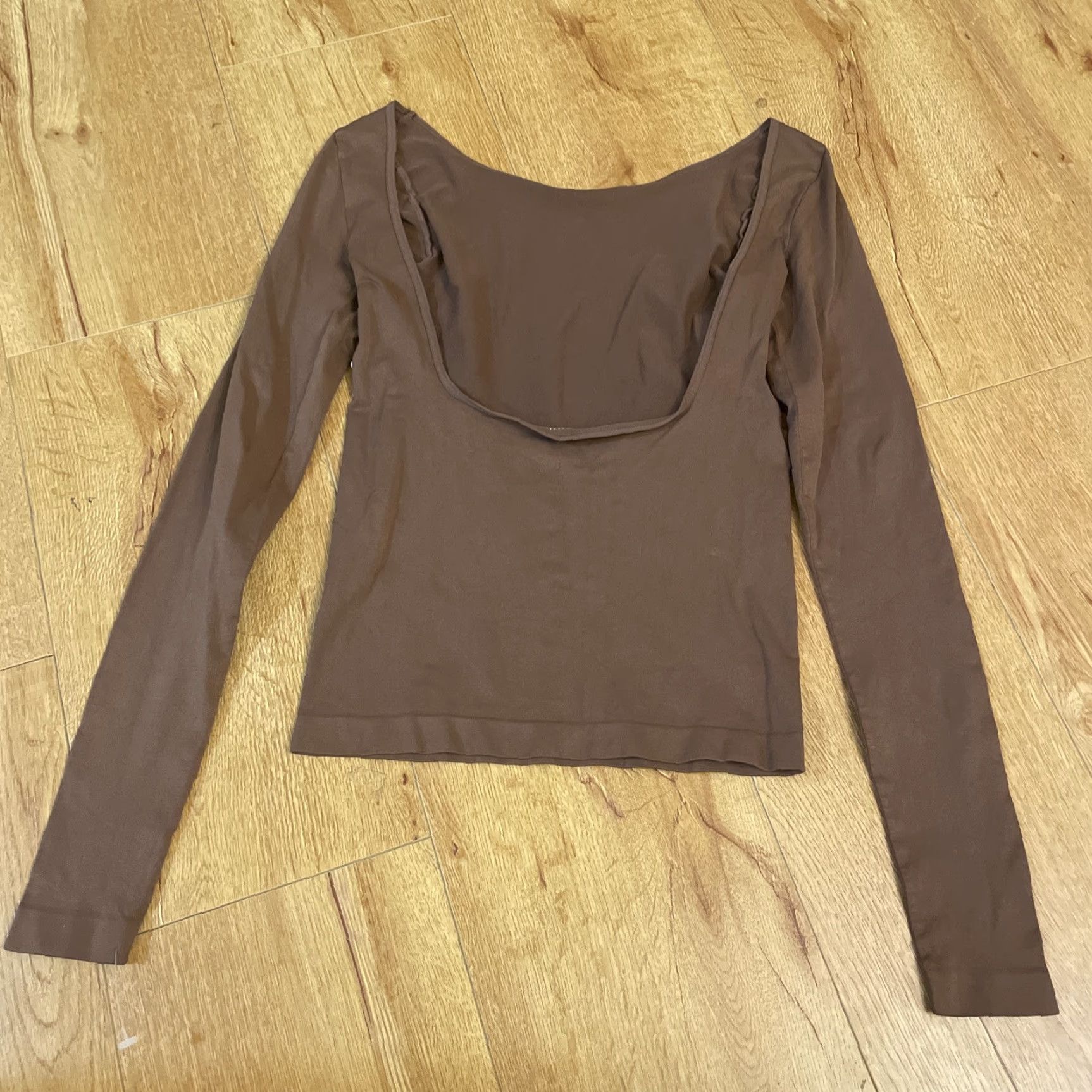 Free People Free People Intimately Free Base Layering Top Rose Open Back Long Sleeve M/L Cropped Women Slim Brown NWT Size M / US 6-8 / IT 42-44 - 5 Thumbnail