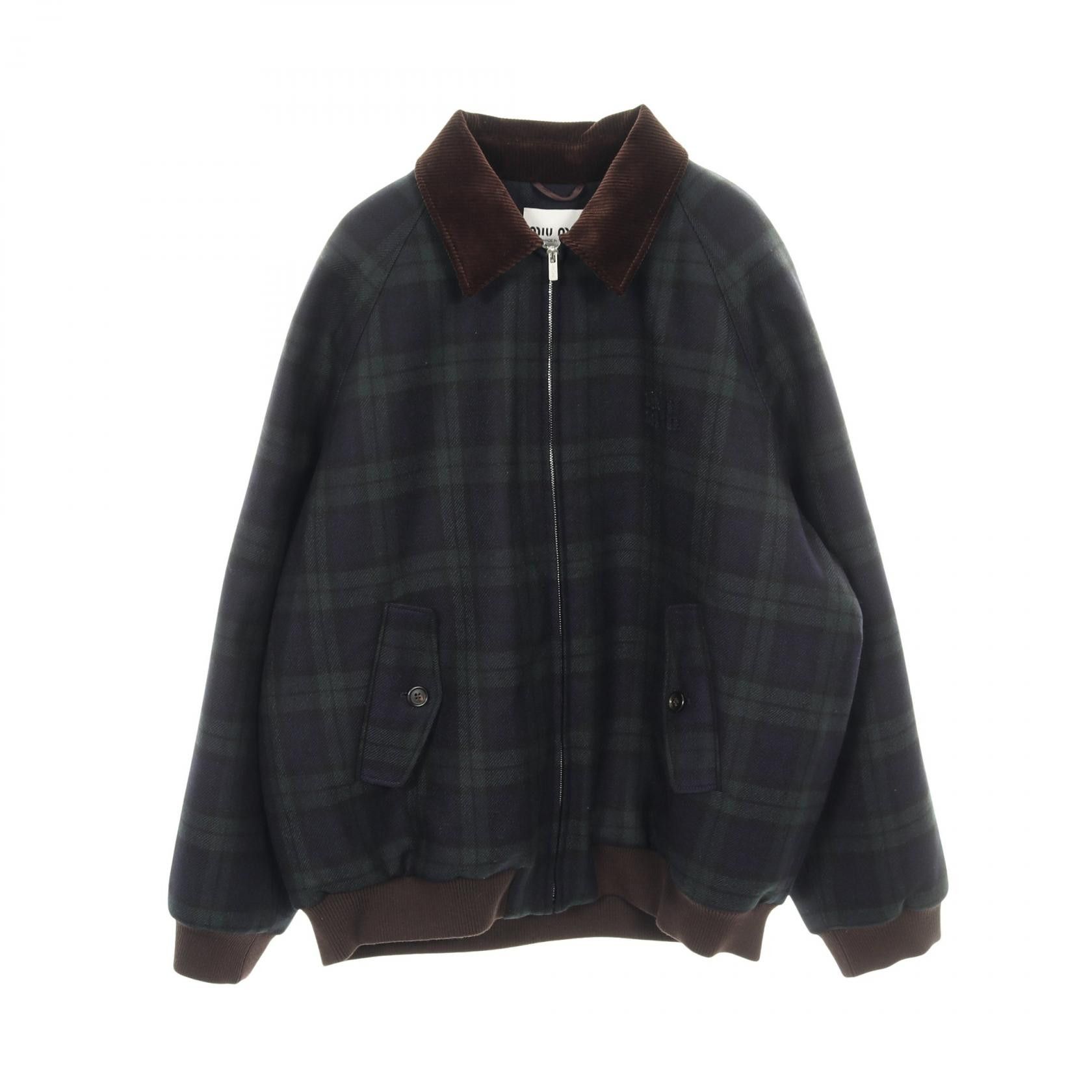 Miu Miu Miu Miu Miu Miu Check Twill Wool Blouson Textile Outerwear ML1328 17V7 DUTY FREE for USA Size ONE SIZE - 1 Thumbnail