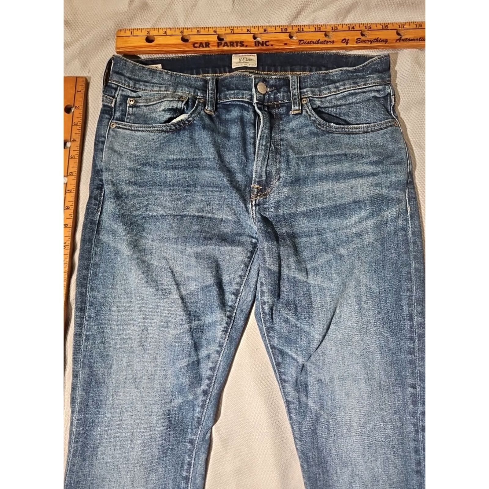 J.Crew J.CREW Jeans Men 33x30 Blue Stretch Kurabo Japanese Denim Casual Whisker Pants Slim Fit 5-Pocket Men’s Blue Jeans Size US 33 - 2 Thumbnail