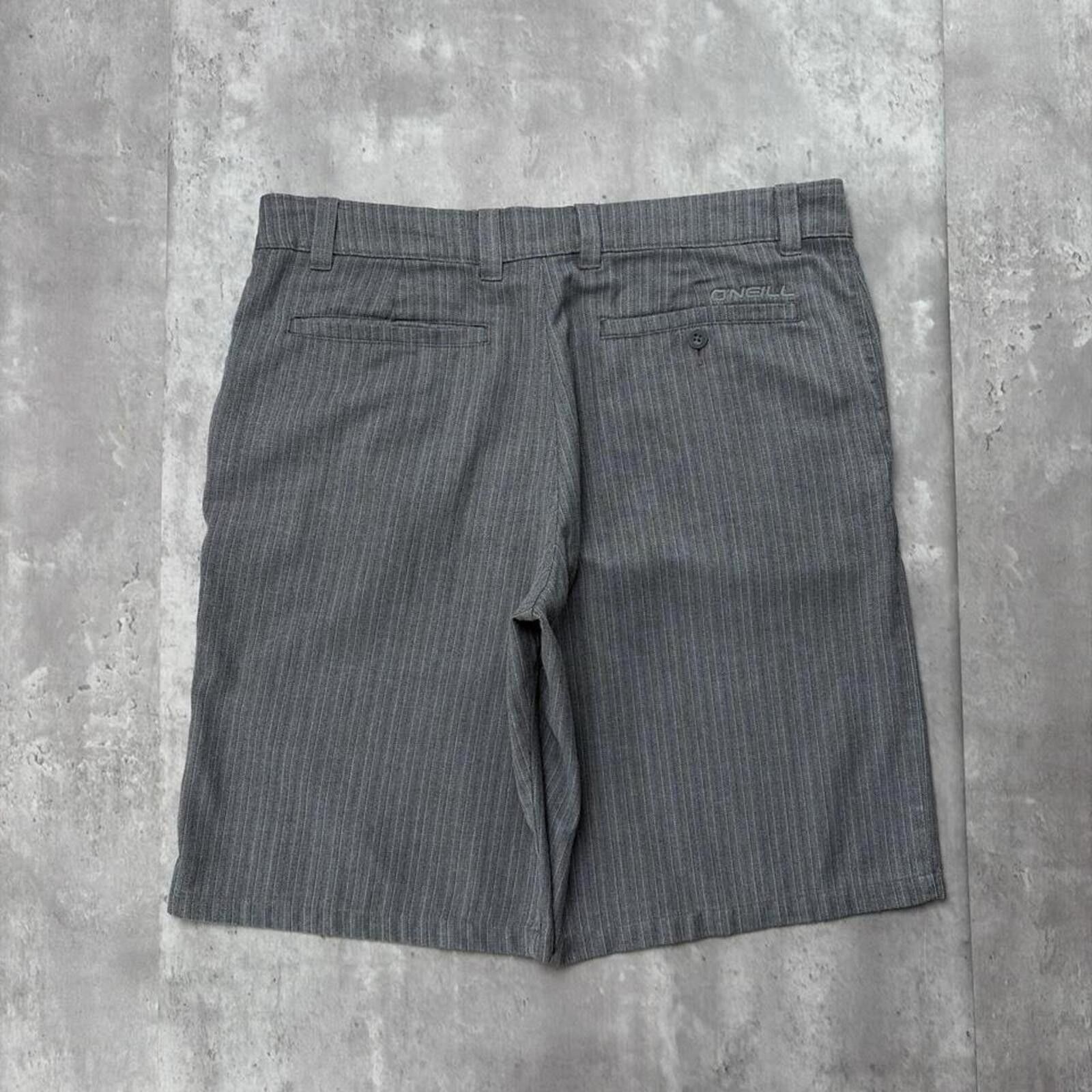 O'Neill Y2K Grey O’Neill Surf Grunge Pinstripe Baggy Skater Shorts Size US 34 / EU 50 - 1 Thumbnail