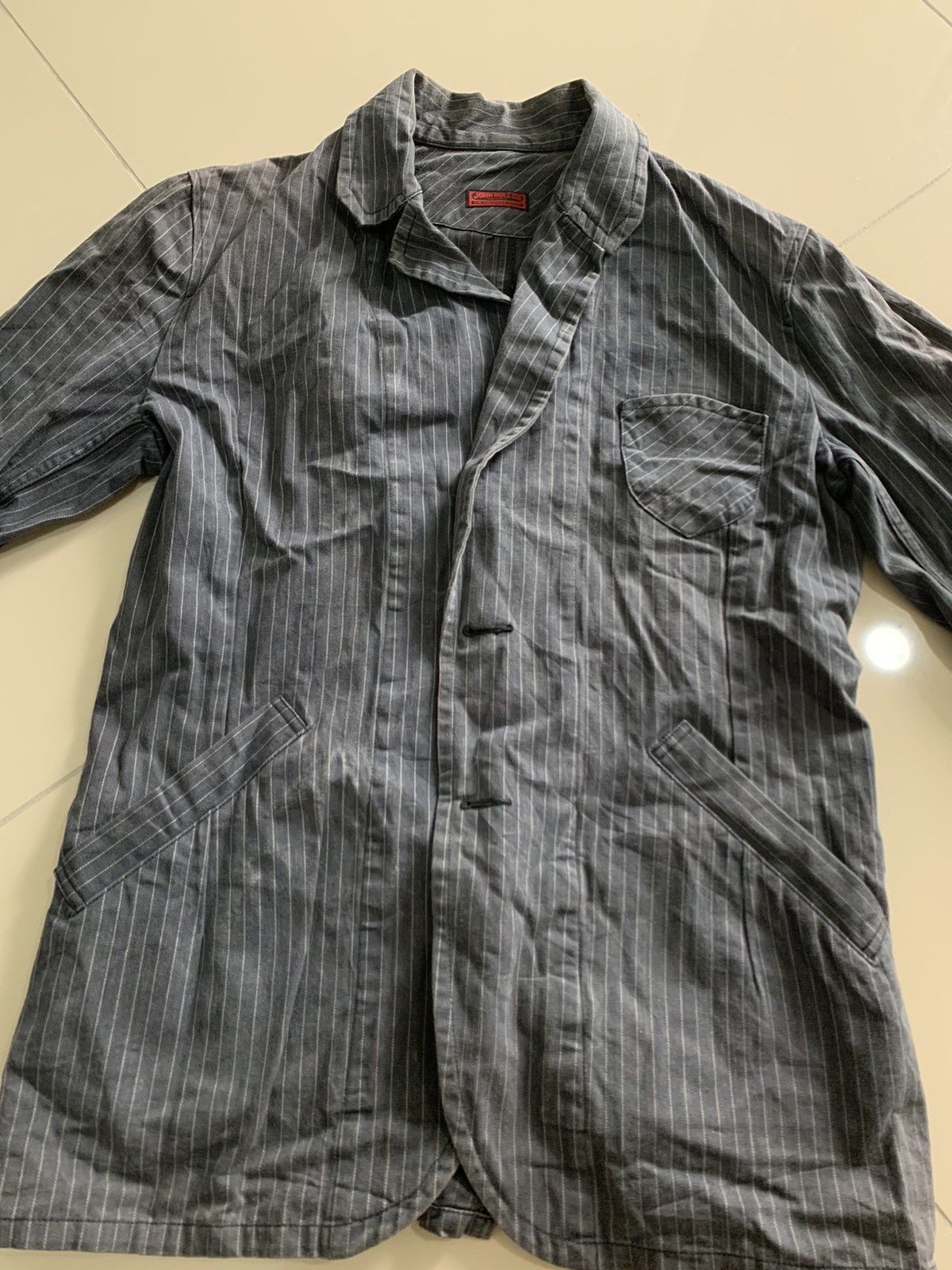 Johnbull 💥JOHNBULL WORKWEAR JACKET DENIM STRIPED FADED Size US L / EU 52-54 / 3 - 3 Thumbnail
