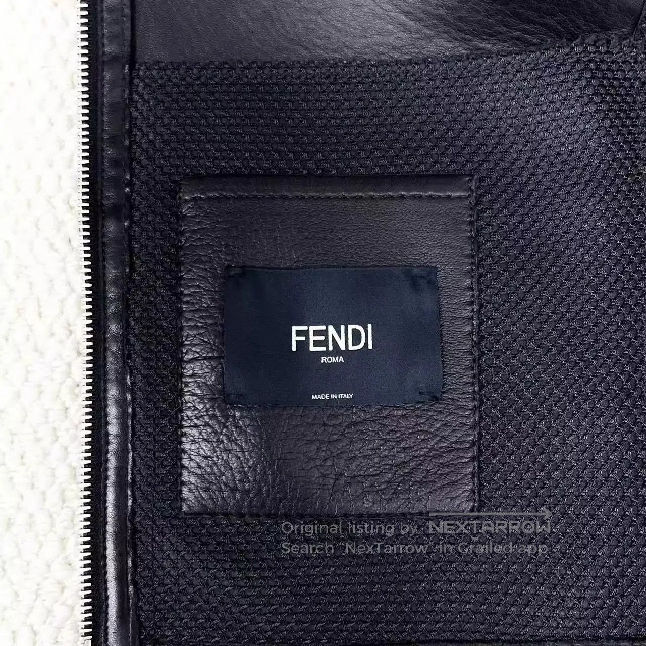 Fendi Black Leather Jacket with Eye Graphic Size M. Size US M / EU 48-50 / 2 - 4 Thumbnail