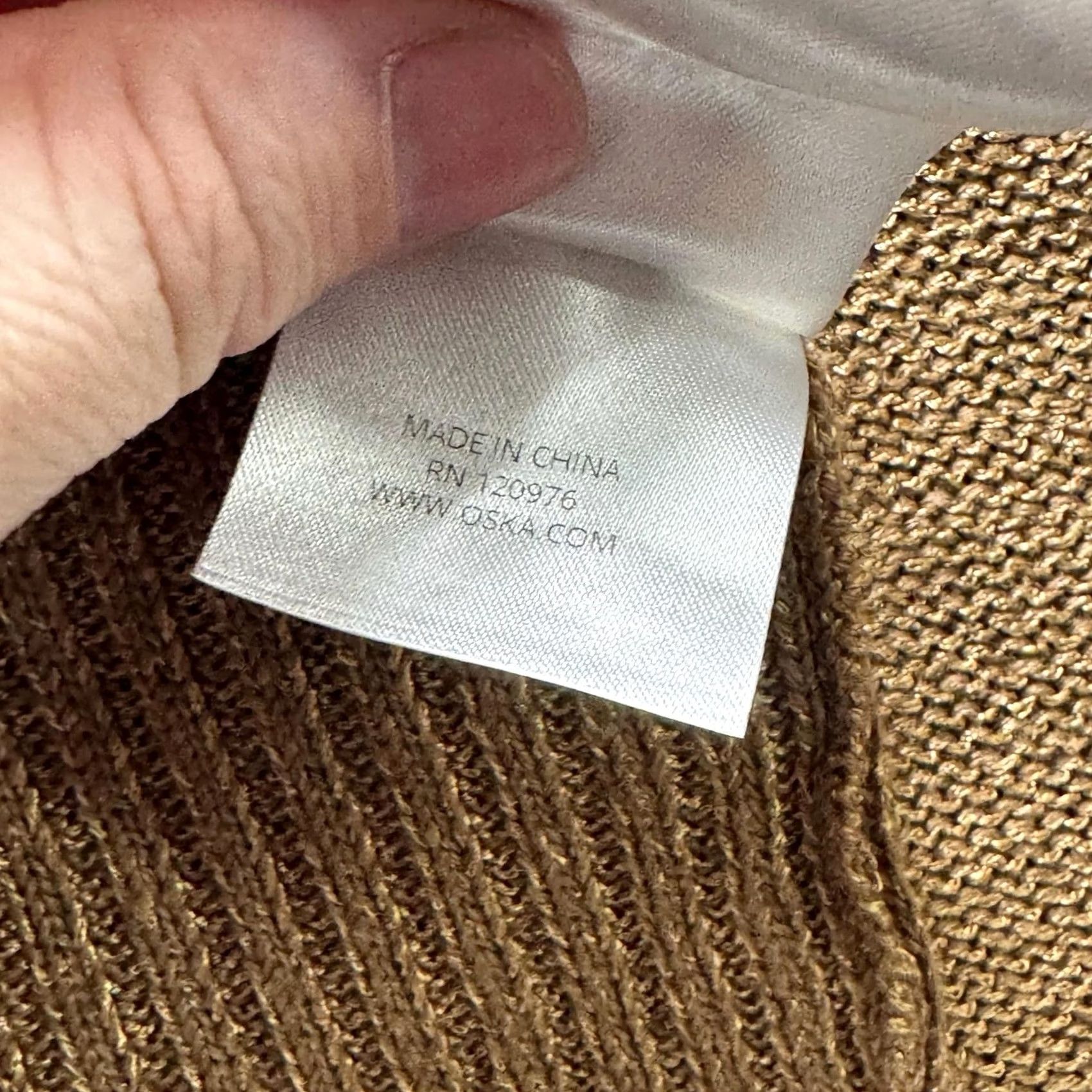 Vintage OSKA Sweater Cardigan 4 Brown Open Knit Drape Front Shawl Collar Layering Womens Size S / US 4 / IT 40 - 6 Thumbnail