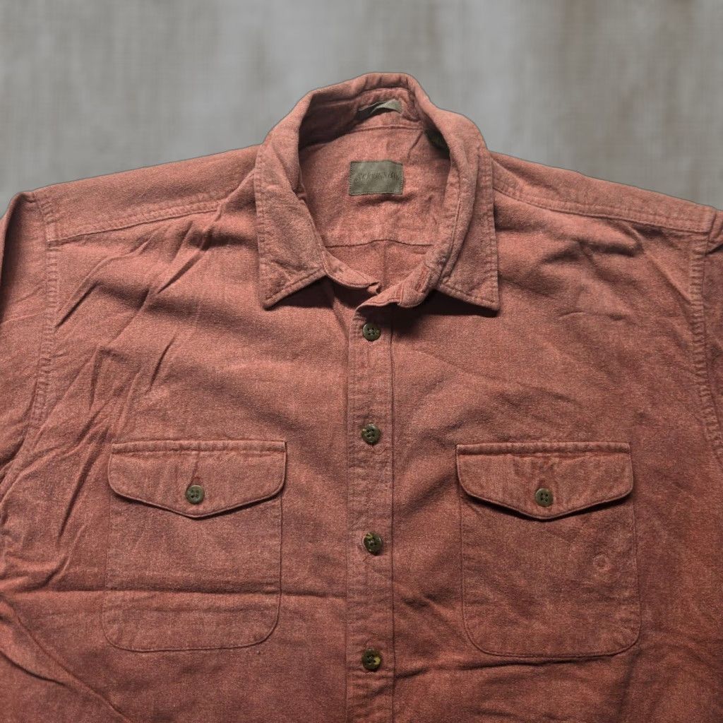 Vintage VINTAGE St. John's Bay Men's Button-Up Shirt Long Sleeve Fall Winter XL Red Chamois Cloth Outdoor Size US XL / EU 56 / 4 - 1 Thumbnail
