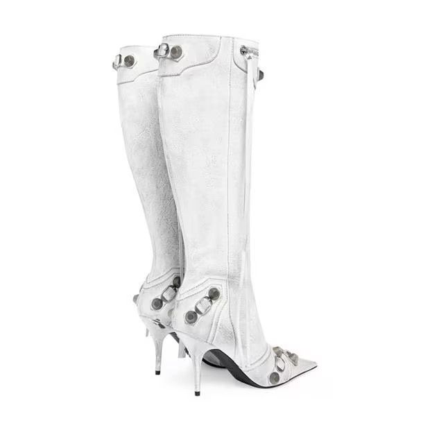 Balenciaga o1g2r1mq0924 Cagole Knee High Boots in White Size US 10 / IT 40 - 4 Thumbnail