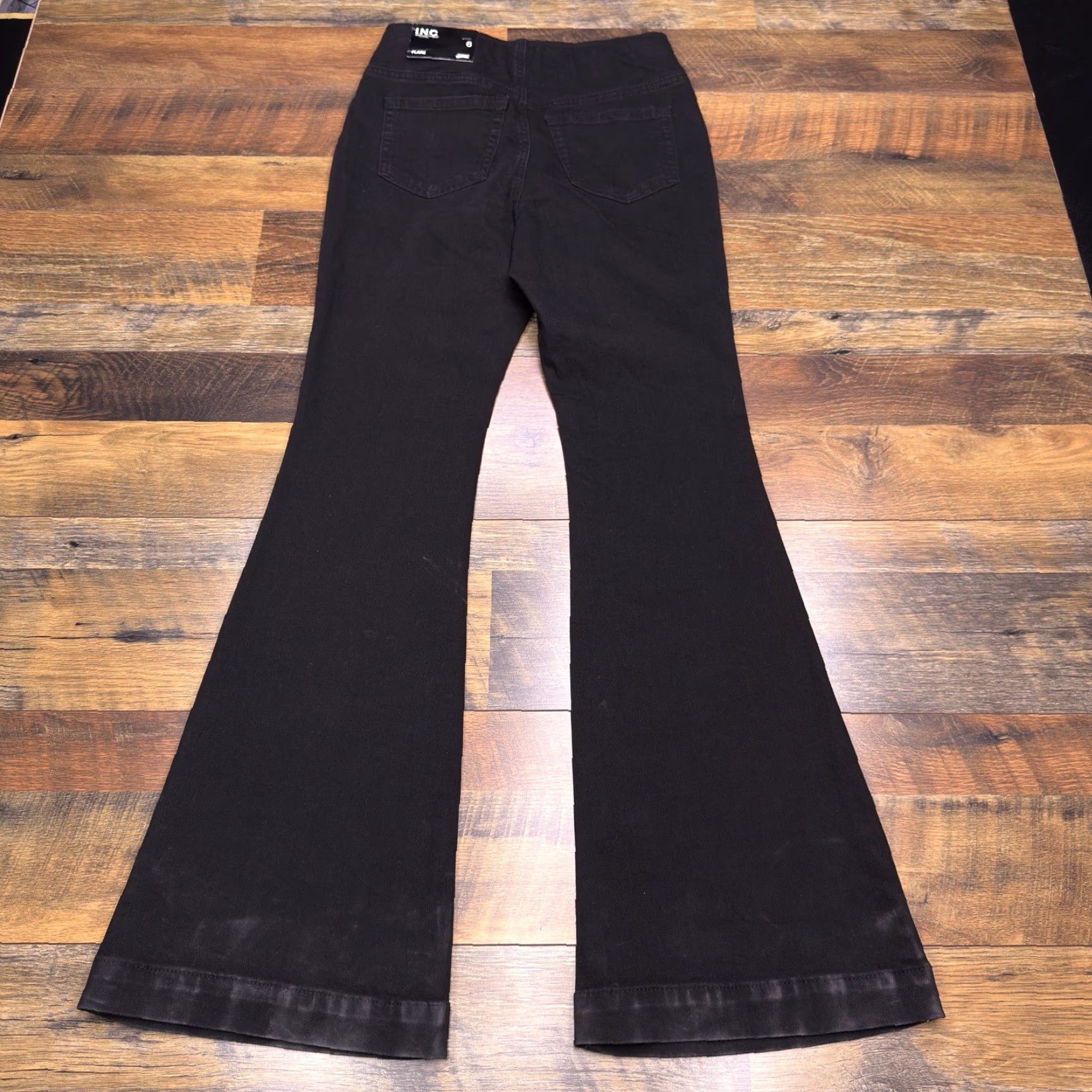 Vintage INC Flare Jeans Womens 6 Black High Rise Stretch Pull On New Size 28" / US 6 / IT 42 - 2 Thumbnail