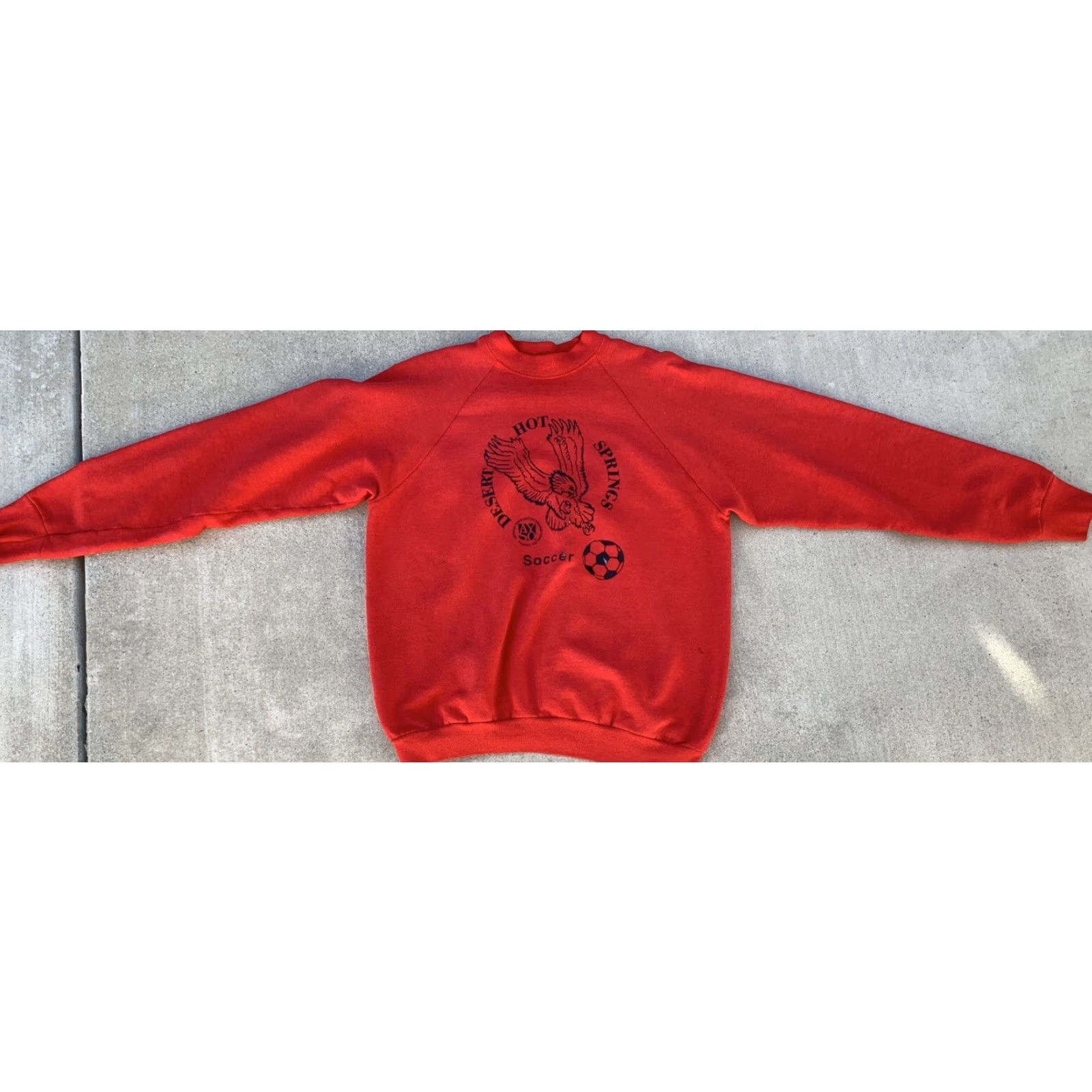 Fruit Of The Loom VINTAGE Desert Hot Springs Soccer Raglan Sweatshirt Adult Size XL Size US XL / EU 56 / 4 - 7 Thumbnail
