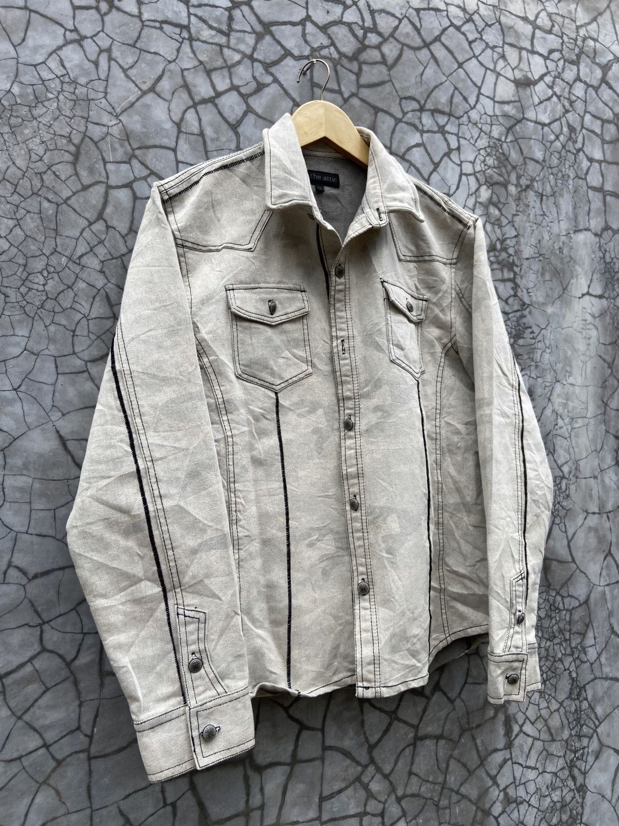 In The Attic 🔥In The Attic Camo Washed Stretch Denim Jacket Size US L / EU 52-54 / 3 - 3 Thumbnail