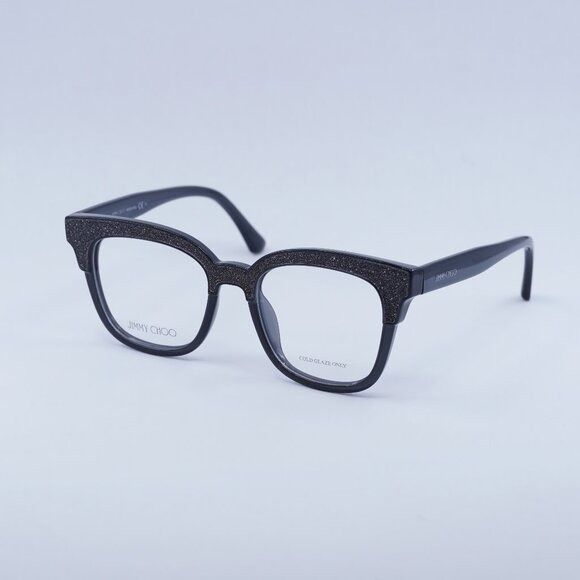 Jimmy Choo Jimmy Choo JC176 018R 00 Eyeglasses Dark Gray Glittergy 49mm Size ONE SIZE - 2 Thumbnail