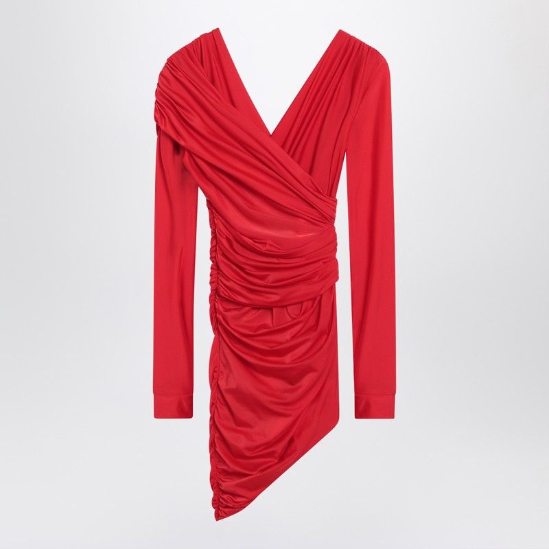 ワンピースその他 Balenciaga Draped mini dress in red jersey Balenciaga Balenciaga Draped Mini Dress In Red Jersey | Grailed