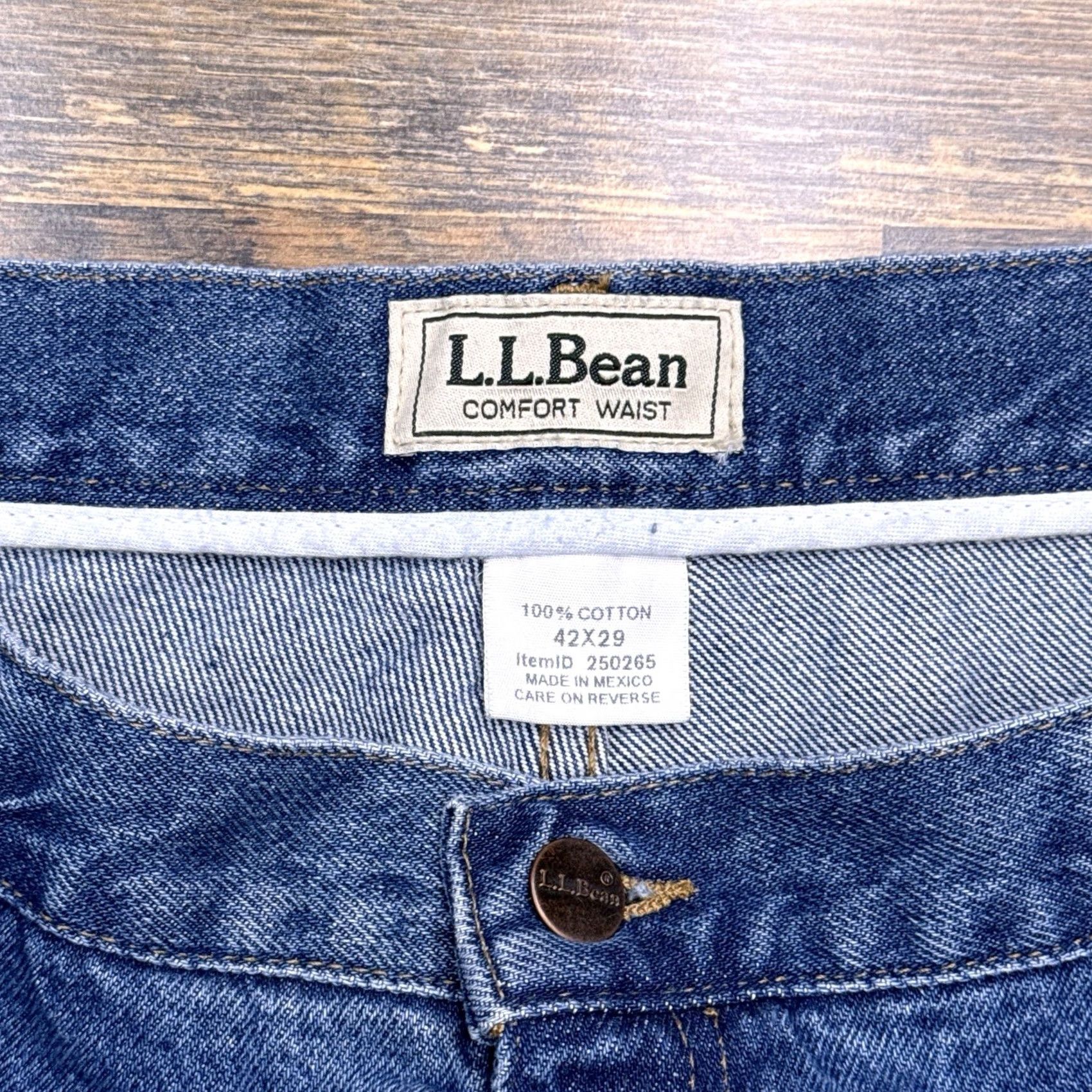 Vintage LL Bean Comfort Waist Jeans Mens 42x29 Stonewash Natural Fit New Size US 42 / EU 58 - 4 Thumbnail
