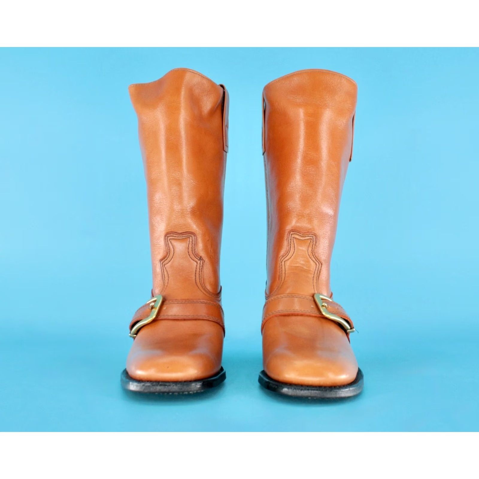 Vintage VINTAGE 70s Brown Dingo Boots Mens 8.5 B Engineer Biker 1970s Size US 9 / EU 42 - 2 Thumbnail