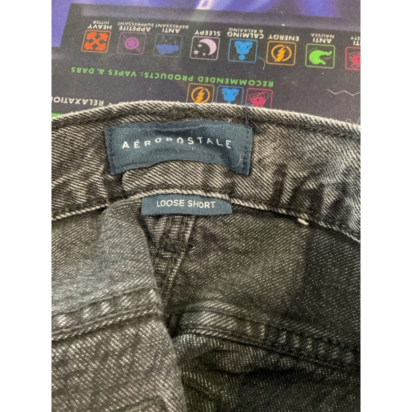 Aeropostale Aeropostale Black Distressed Cutoff Denim Shorts Size US 30 / EU 46 - 4 Thumbnail
