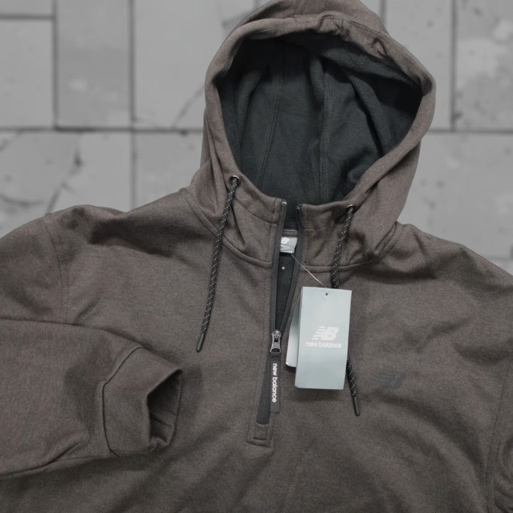 New Balance New Balance Hoodie 1/4 Zip Fleece Lined Men's Size M Brown Soft-Touch Warmth Hoodie Regular Men Brown 1/4 Zip Pockets Logo Zipper Size US M / EU 48-50 / 2 - 1 Thumbnail