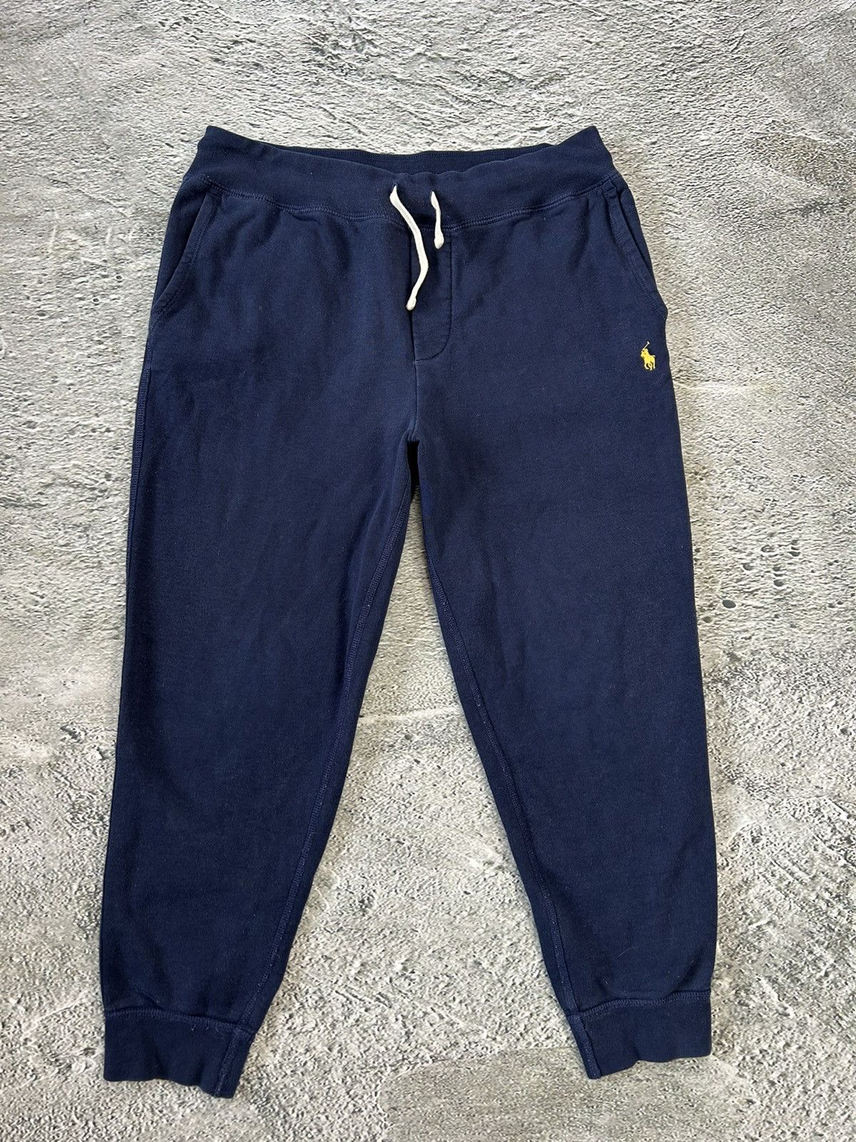 Polo Ralph Lauren × Ralph Lauren × Vintage Polo Ralph Lauren sweatpants navy blue small pony yellow Size US 32 / EU 48 - 1 Thumbnail