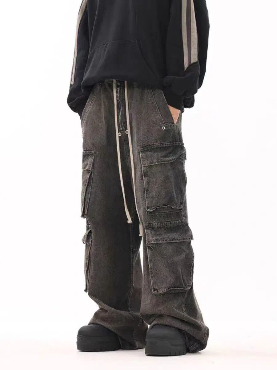 Japanese Brand × Jean Opium Gray Washed Cargo Denim Jeans Size US 30 / EU 46 - 5 Thumbnail