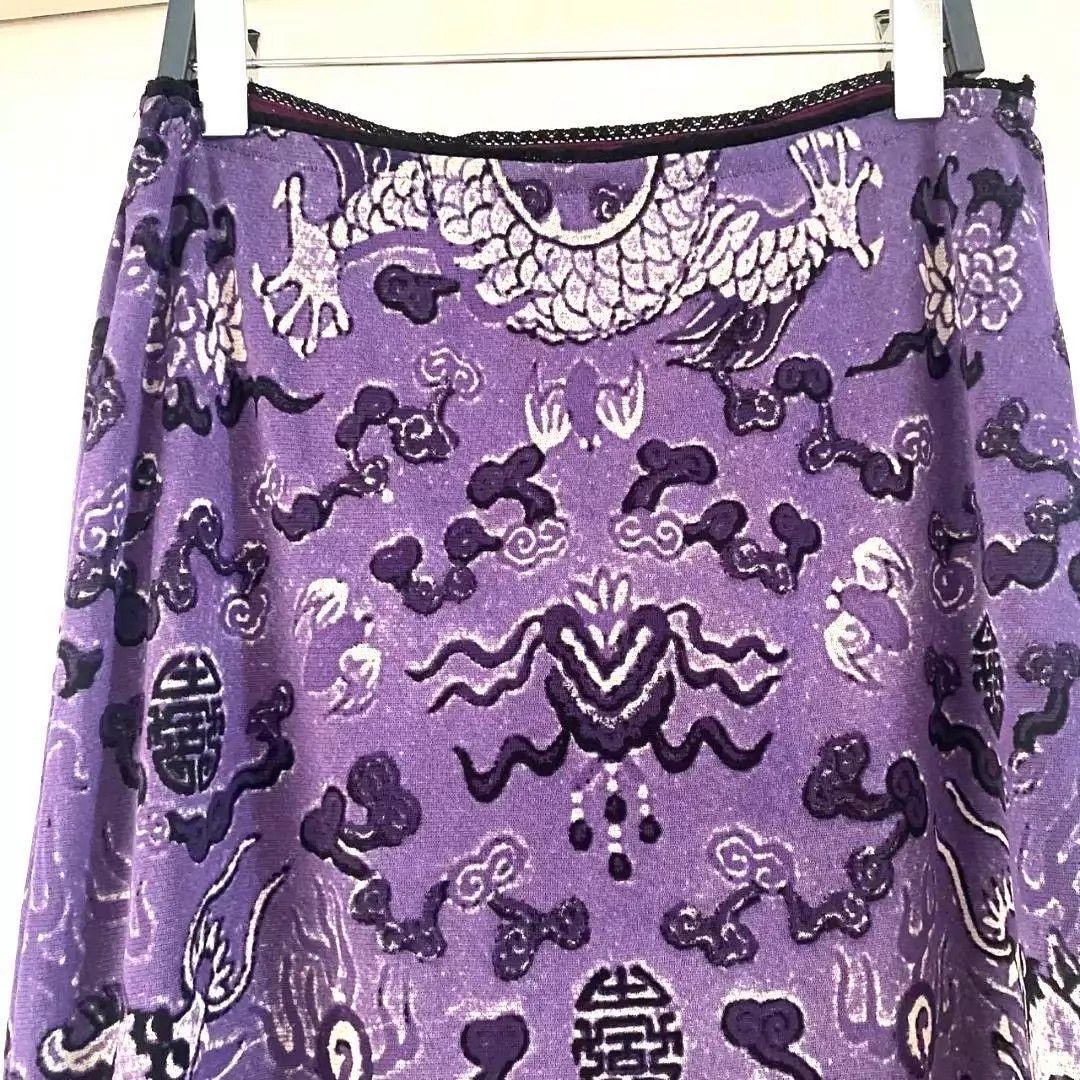 Vivienne Tam Vivienne Tam Purple Dragon Print Long Dress Size 1 Rare Size 26" / US 2 / IT 38 - 2 Thumbnail