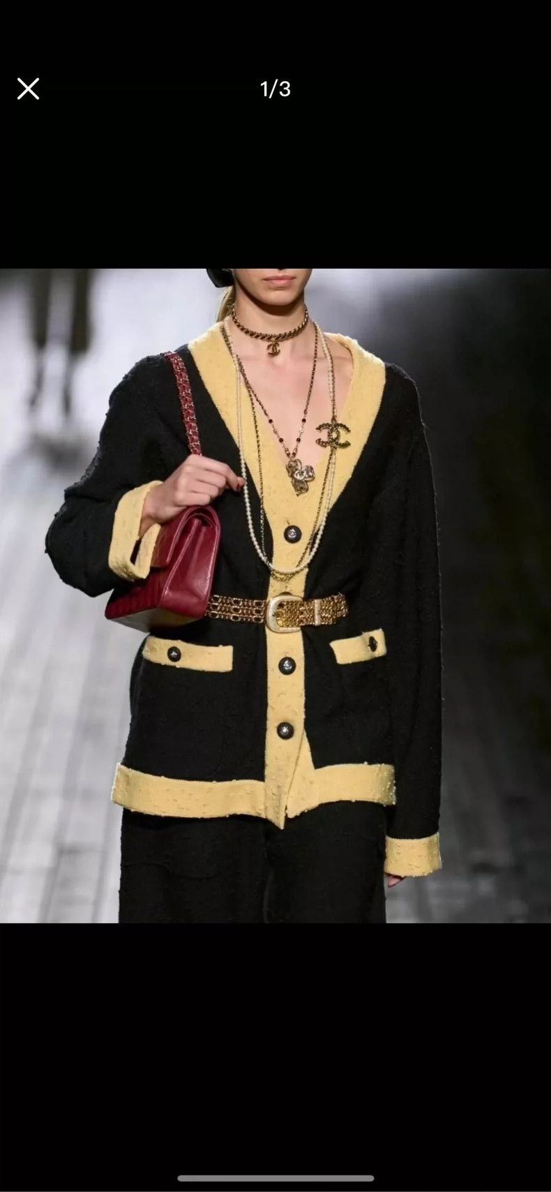 Chanel Chanel 24K Duvier series black and yellow color block v-nec Size M / US 6-8 / IT 42-44 - 8 Thumbnail