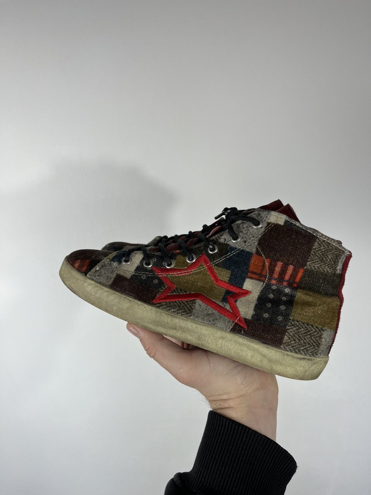 Other Ishikawa Handmade Patchwork High Top Sneakers Shoes EU 38 Size US 7 / IT 37 - 10 Thumbnail