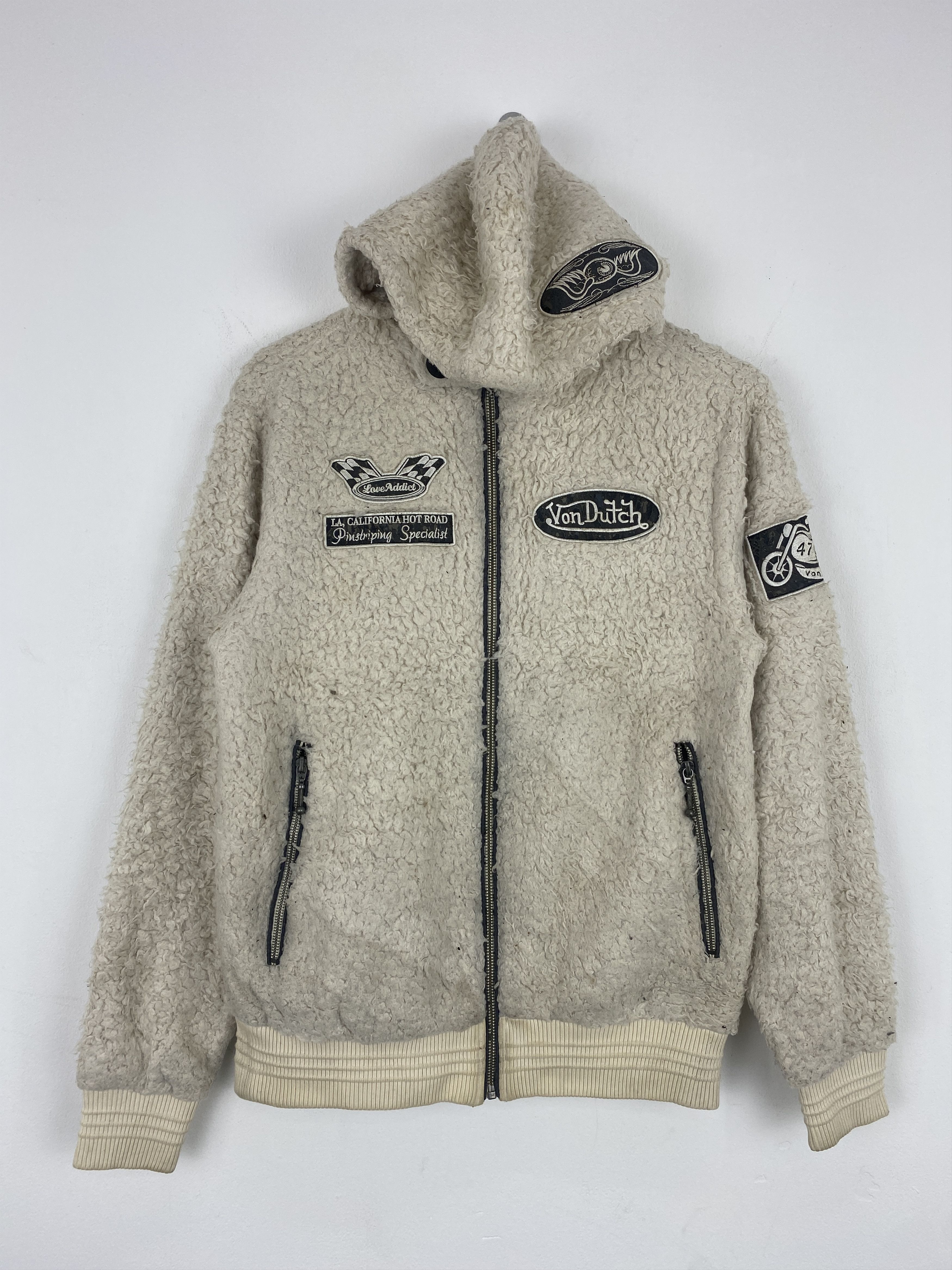 Vintage Von Dutch Motorcycle Fleece Jacket J1971