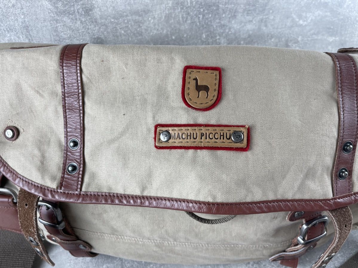 Vintage Machu Picchu Canvas Leather Messenger Bag Crossbody Travel Size ONE SIZE - 7 Thumbnail