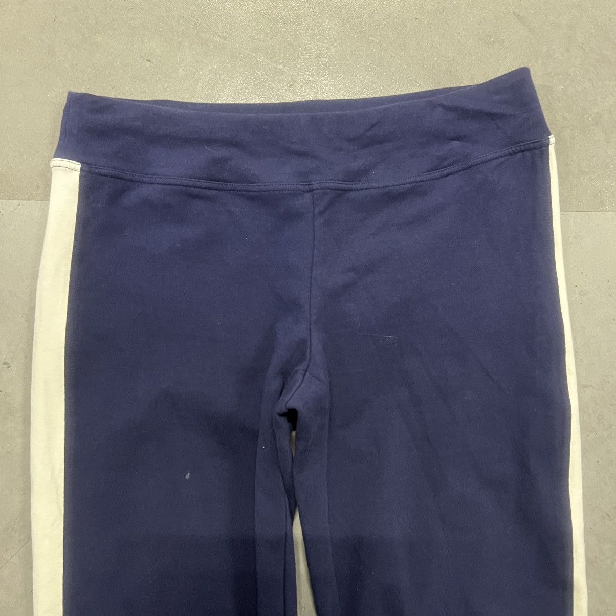 Japanese Brand × Vintage Crazy Vintage Y2K/2000s Baggy Navy Blue Striped Sweatpants ! Size US 34 / EU 50 - 3 Thumbnail