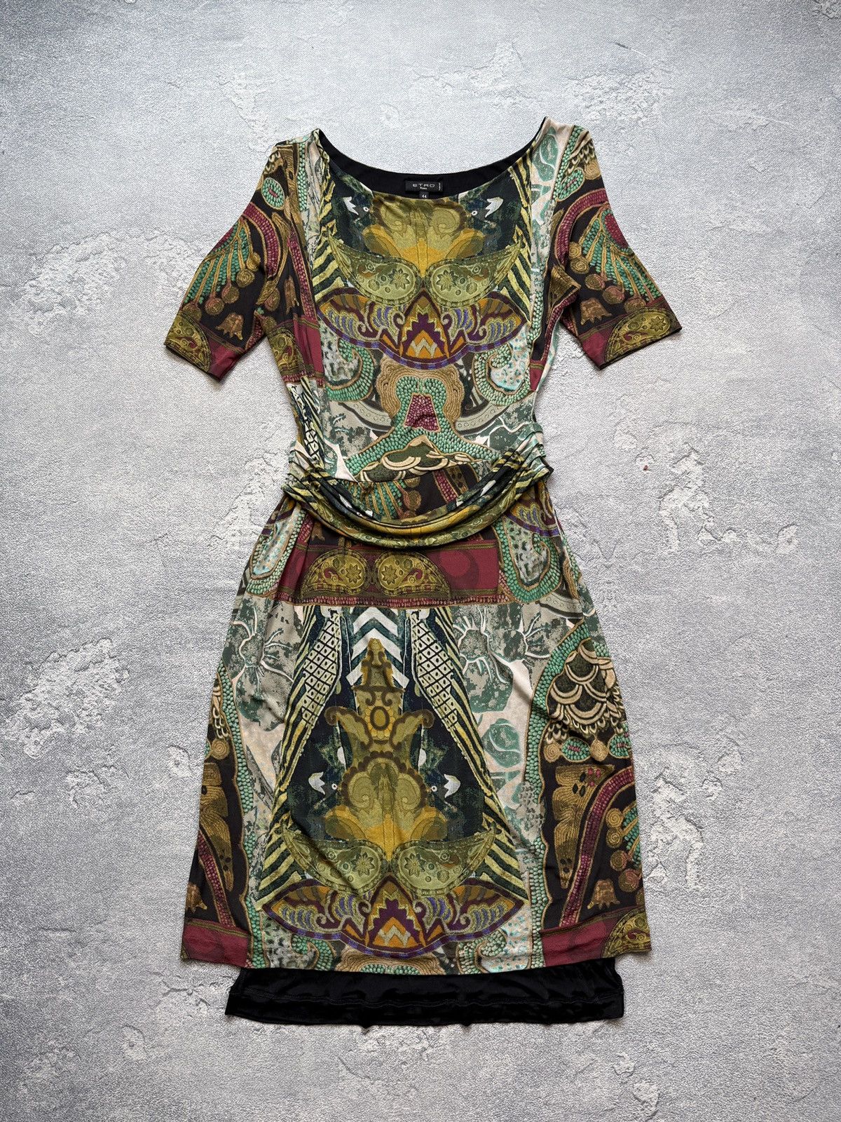 Etro Rare Etro Vintage Monogram Print Silk Dress Black Sz 44 Size M / US 6-8 / IT 42-44 - 1 Thumbnail
