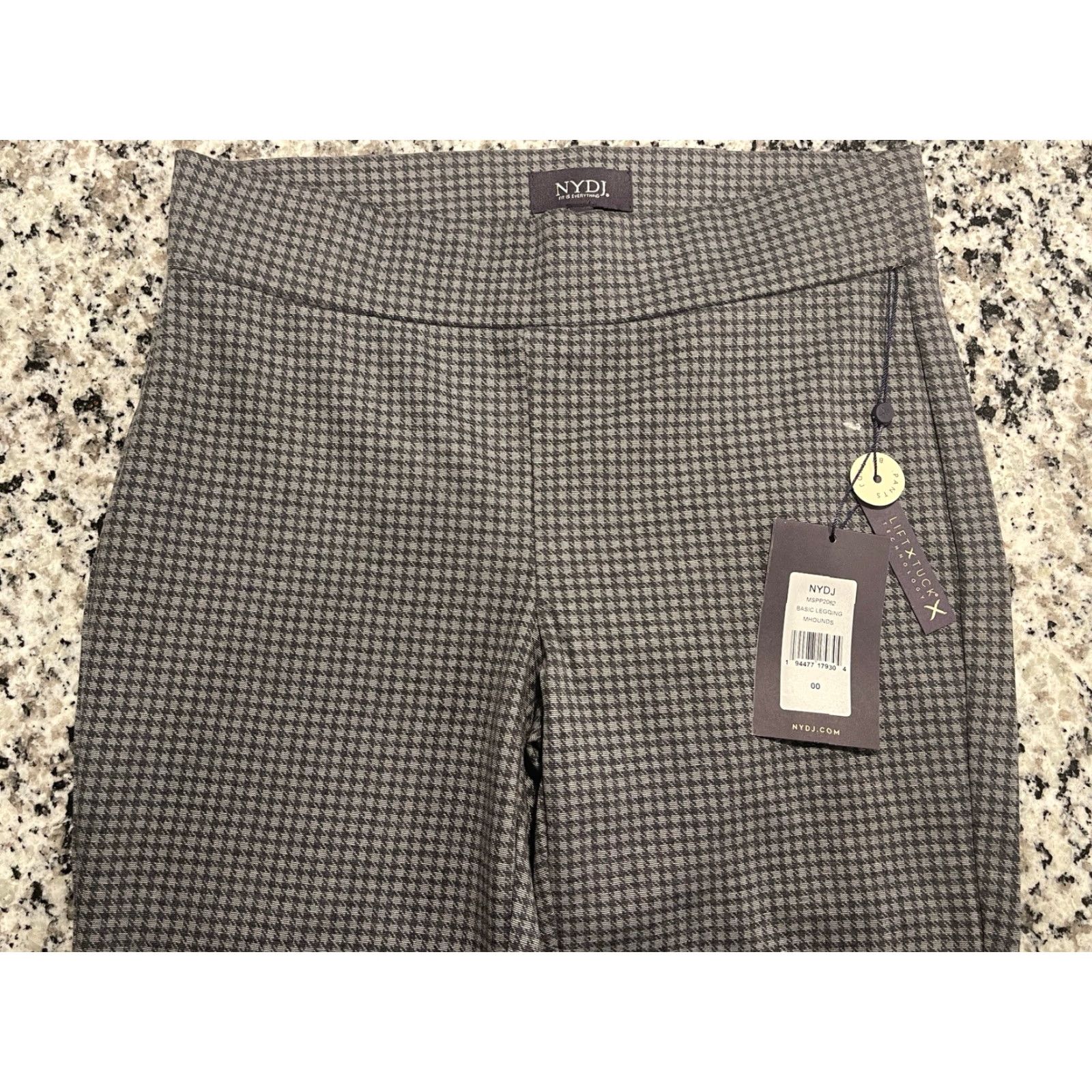 NYDJ NYDJ Pants Dress Pants Women 00 Gray Houndstooth Stretch Ponte Workwear Skinny 29in Inseam Flat Front Pull On 27in Waist Regular Size 00 Womens Size 27" / US 4 / IT 40 - 2 Thumbnail