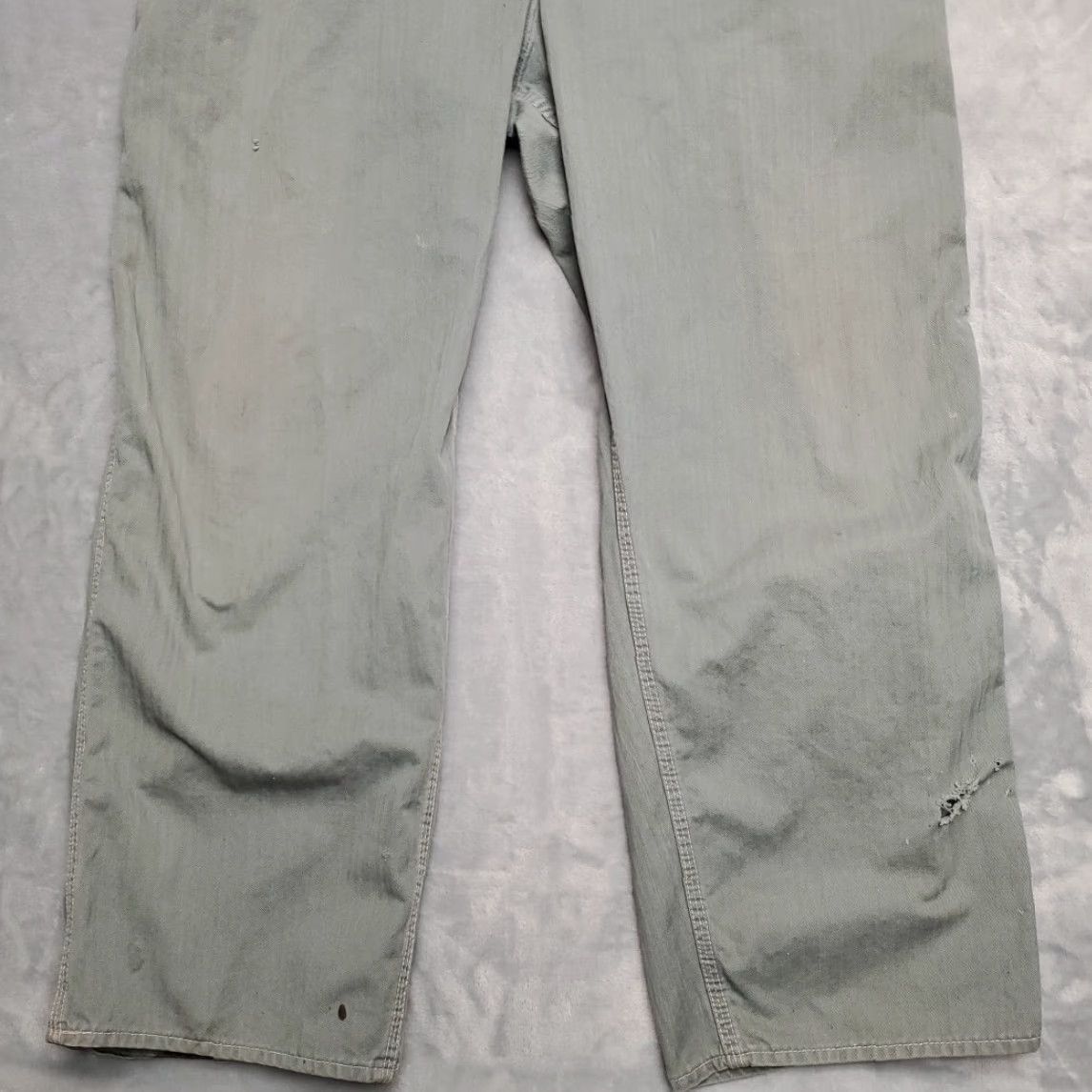 Vintage VINTAGE Big MacCoveralls Mens 46 R Gray Green Herringbone Utility Work Mechanic Shirt Size ONE SIZE - 2 Thumbnail
