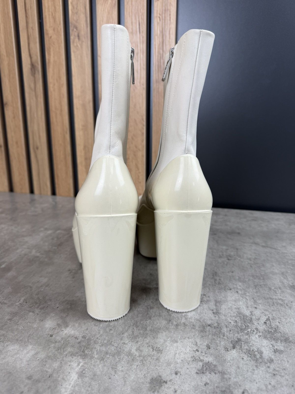Peter Do at.kollektive x Peter Do Leather Platform Ankle Boots White Size US 10 / IT 40 - 4 Thumbnail