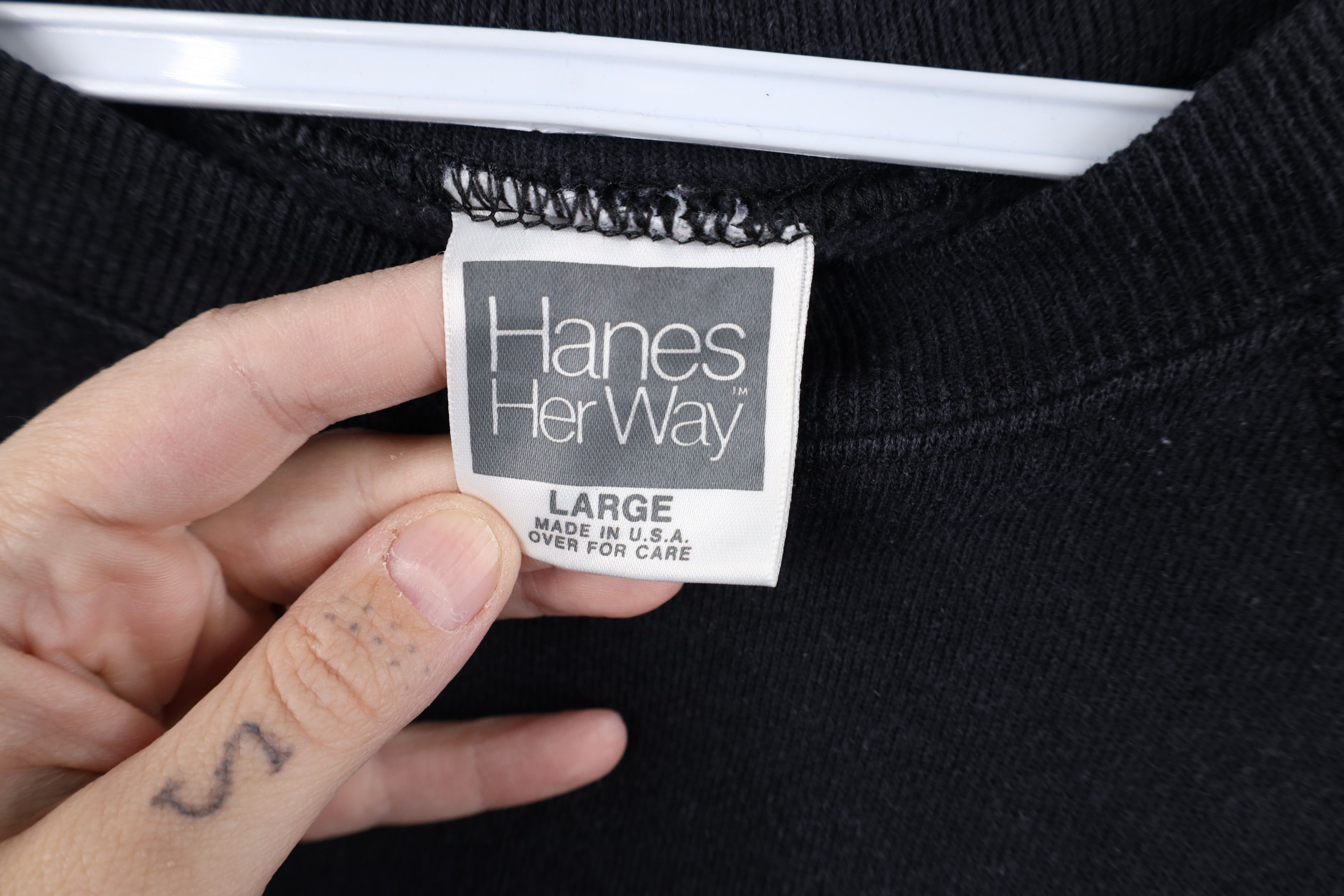 Hanes Vtg 80s 90s Hanes Blank Crewneck Sweatshirt Black USA Size L / US 10 / IT 46 - 8 Thumbnail