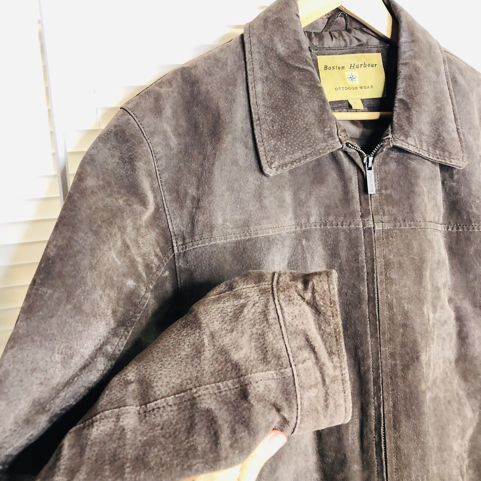 Other Boston Harbour Outdoor Suede Leather Jacket Sz L Brown Coat Size US L / EU 52-54 / 3 - 6 Thumbnail