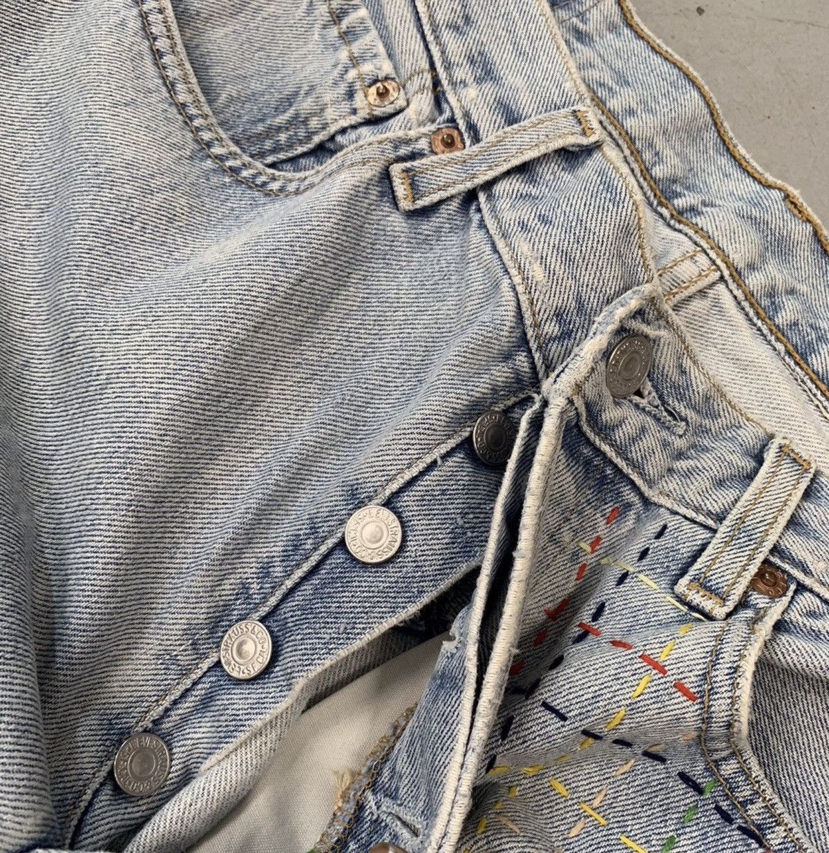 Levi's 1of1 vintage custom shashiko stitch baggy denim pants Size US 34 / EU 50 - 6 Thumbnail