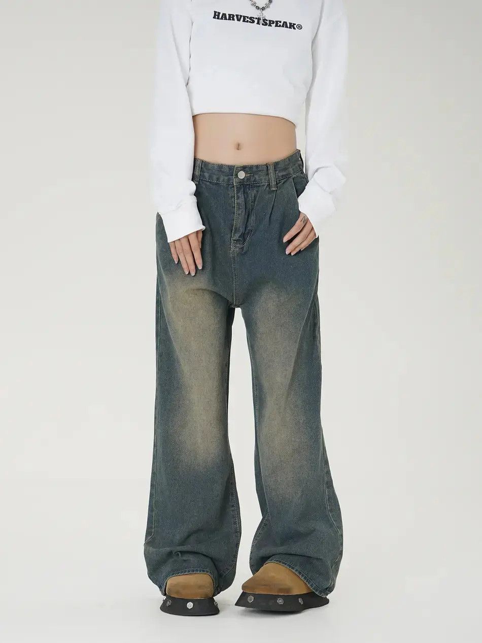 Japanese Brand Retro loose casual wide leg jeans Size US 30 / EU 46 - 3 Thumbnail