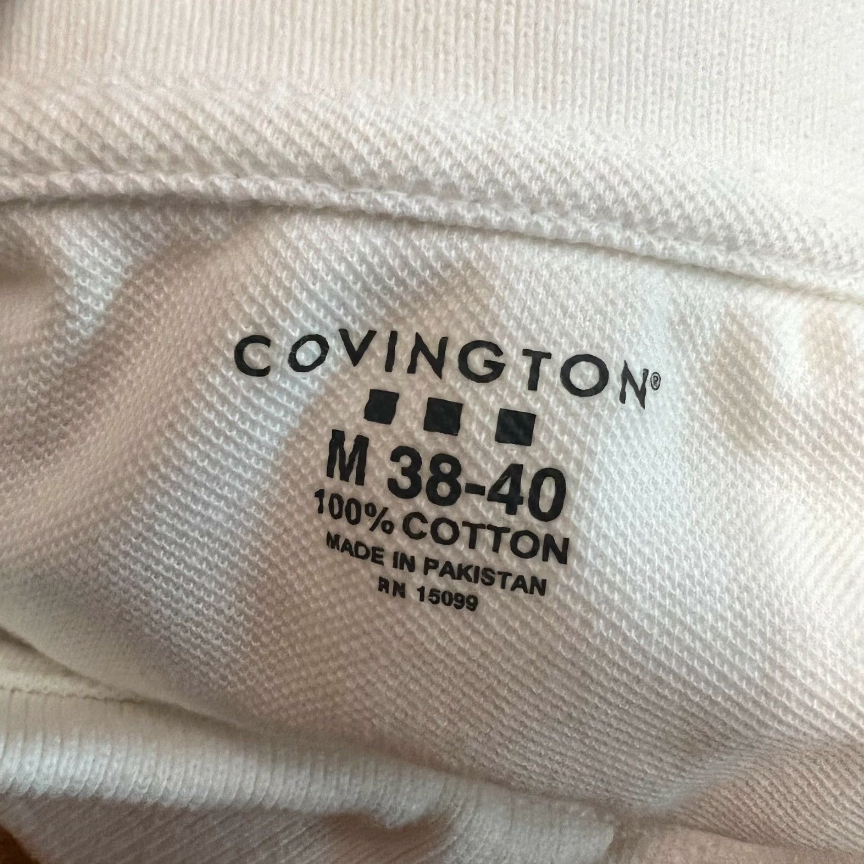 Vintage Covington Polo Shirt Mens Short Sleeve Ivory 100% Cotton Size M Regular Chest 40" Classic Carry Casual Shirt Size US M / EU 48-50 / 2 - 5 Thumbnail