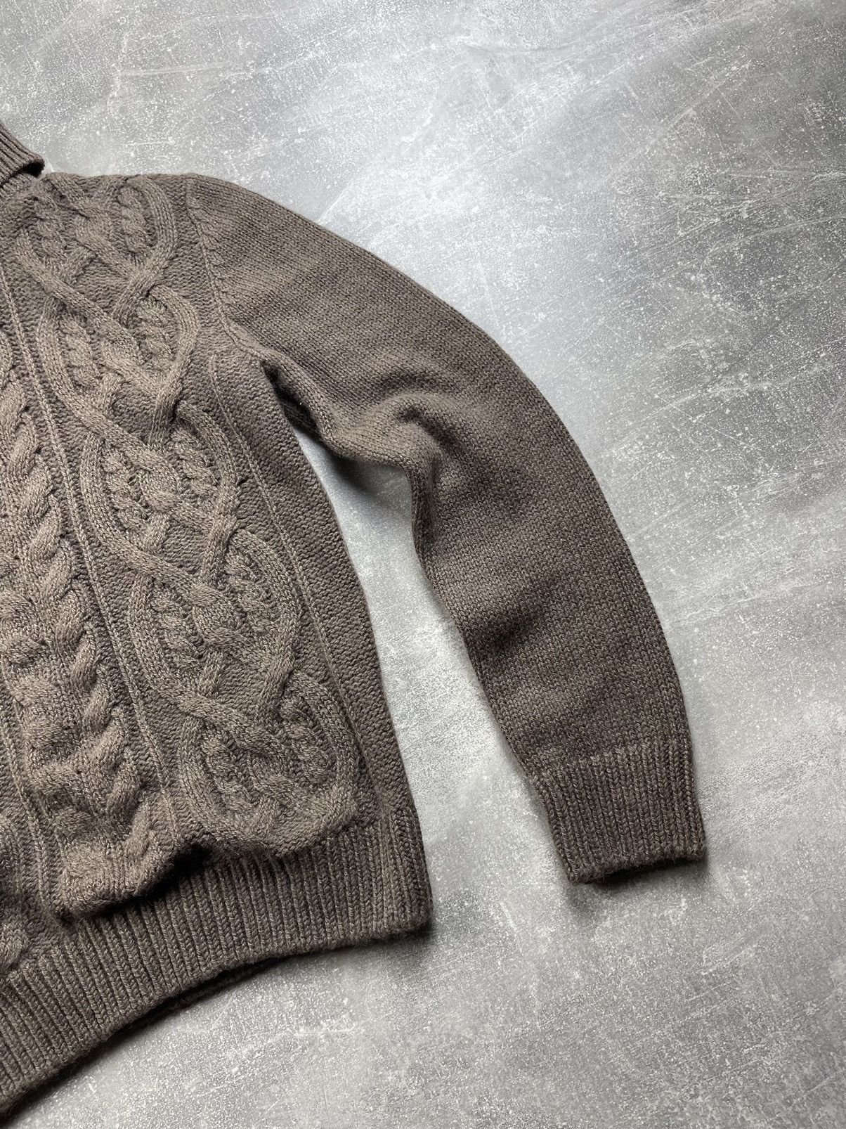 Tagliatore Taglitore Luxury Brown Hight Neck Wool Open Knit Sweater Size US S / EU 44-46 / 1 - 5 Thumbnail