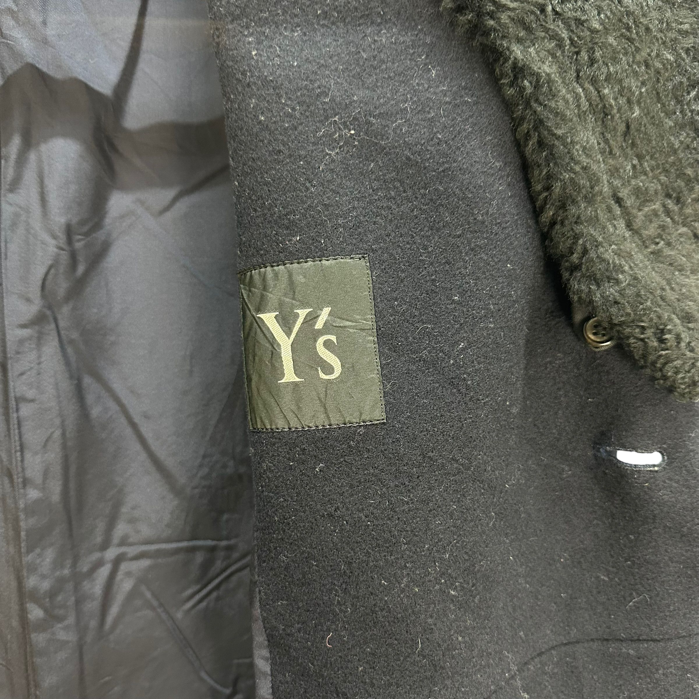 Y's Y's AW1999 SHERPA NECK SHAWL WOOL OVERCOAT #7785-176 Size S / US 4 / IT 40 - 7 Thumbnail