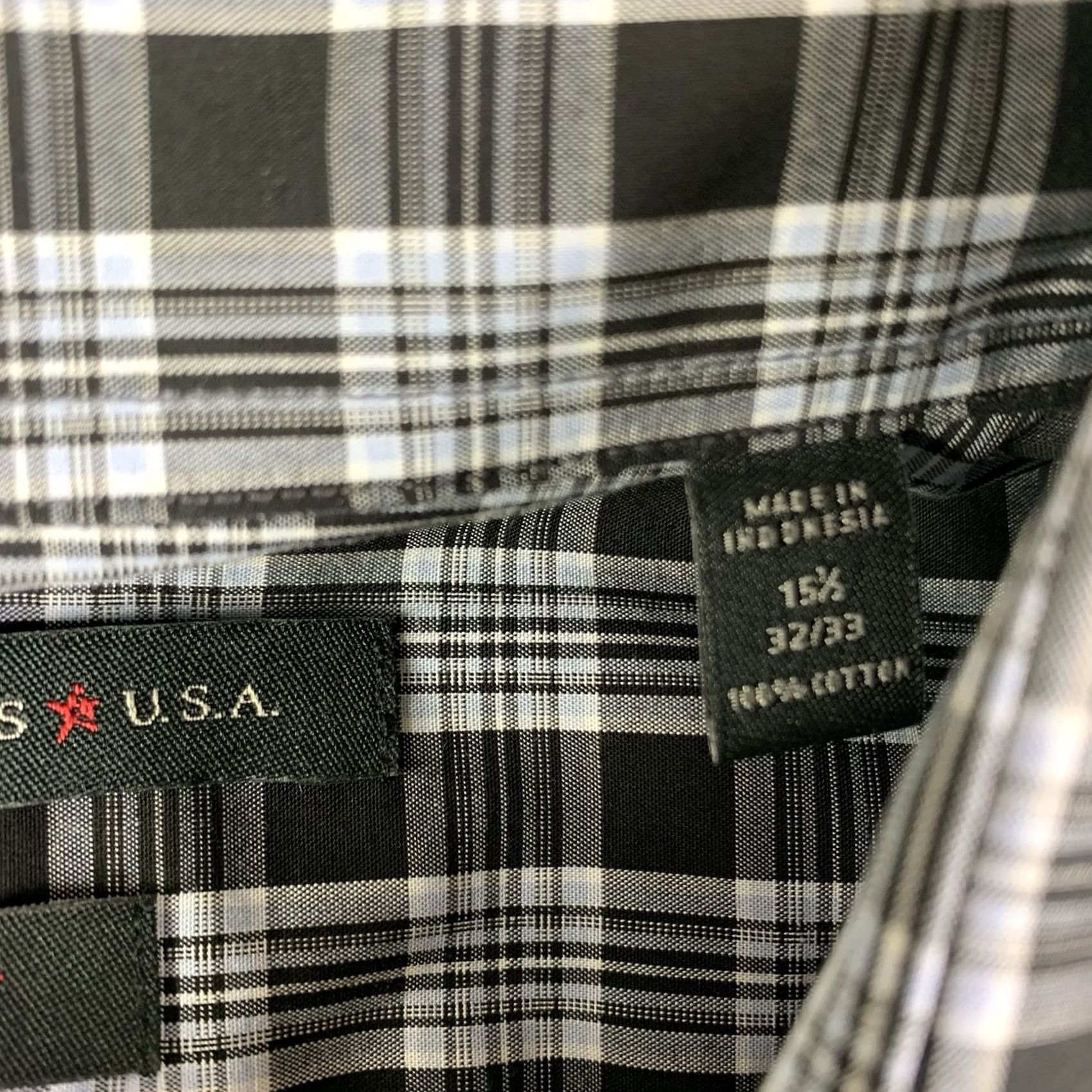 John Varvatos John Varvatos Plaid Button Up Shirt Mens 15 1/2 32/33 Black Long Sleeve Size US L / EU 52-54 / 3 - 4 Thumbnail