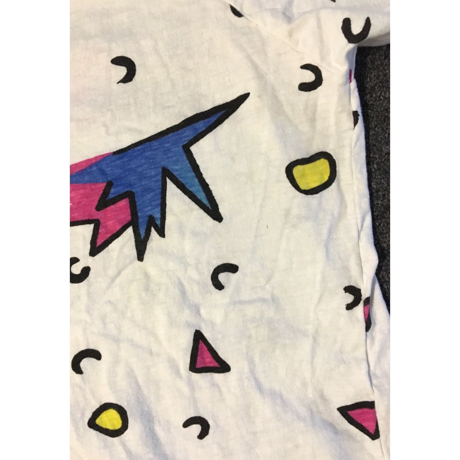 Vintage Vtg 90s Pop Art All Over Print Cropped Shirt L Abstract Vaporwave USA Grunge 80s Size L / US 10 / IT 46 - 3 Thumbnail