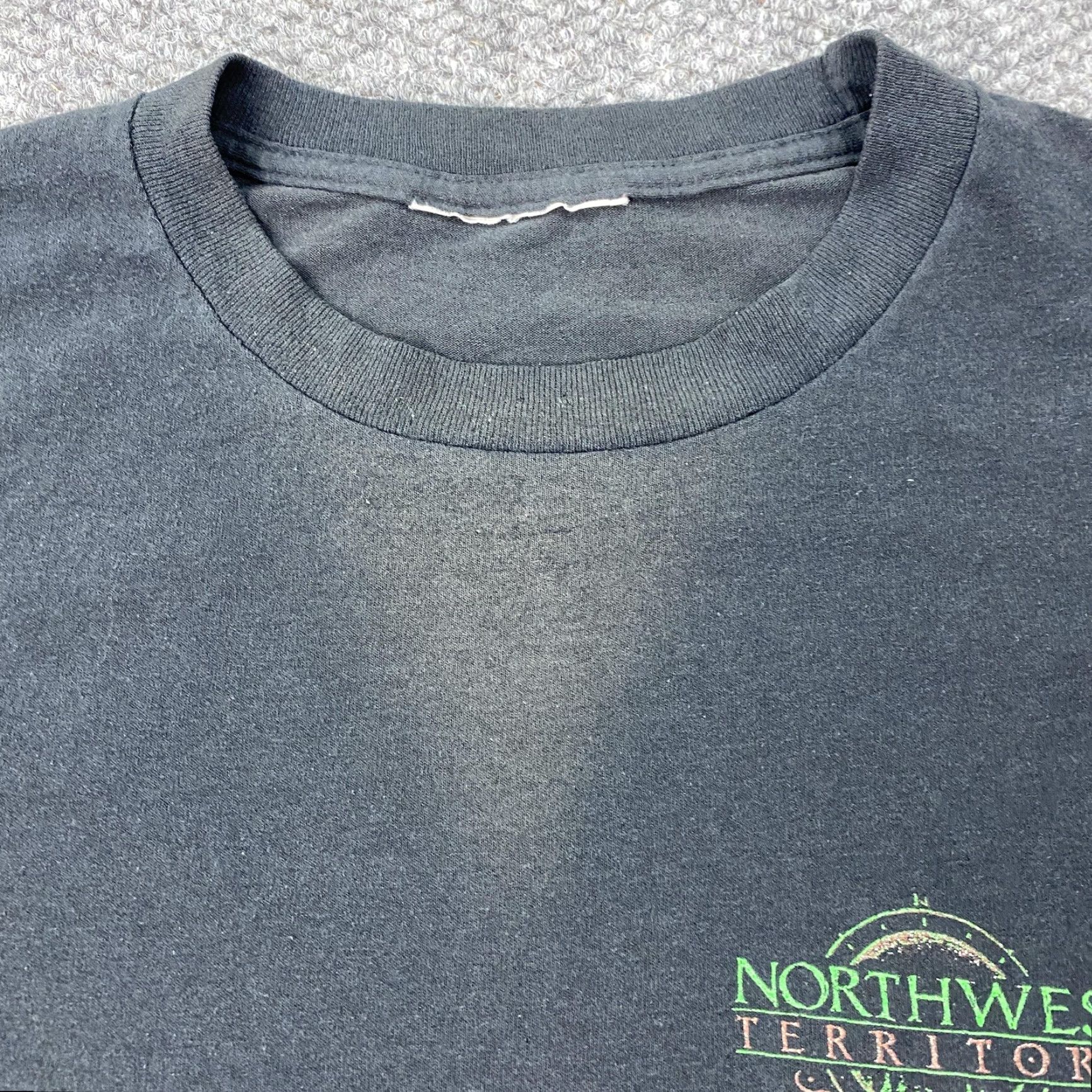 Vintage Vtg Northwest Territory Shirt Mens Large Black Graphic Print Hunting Moose 80s Century? Size US L / EU 52-54 / 3 - 2 Thumbnail