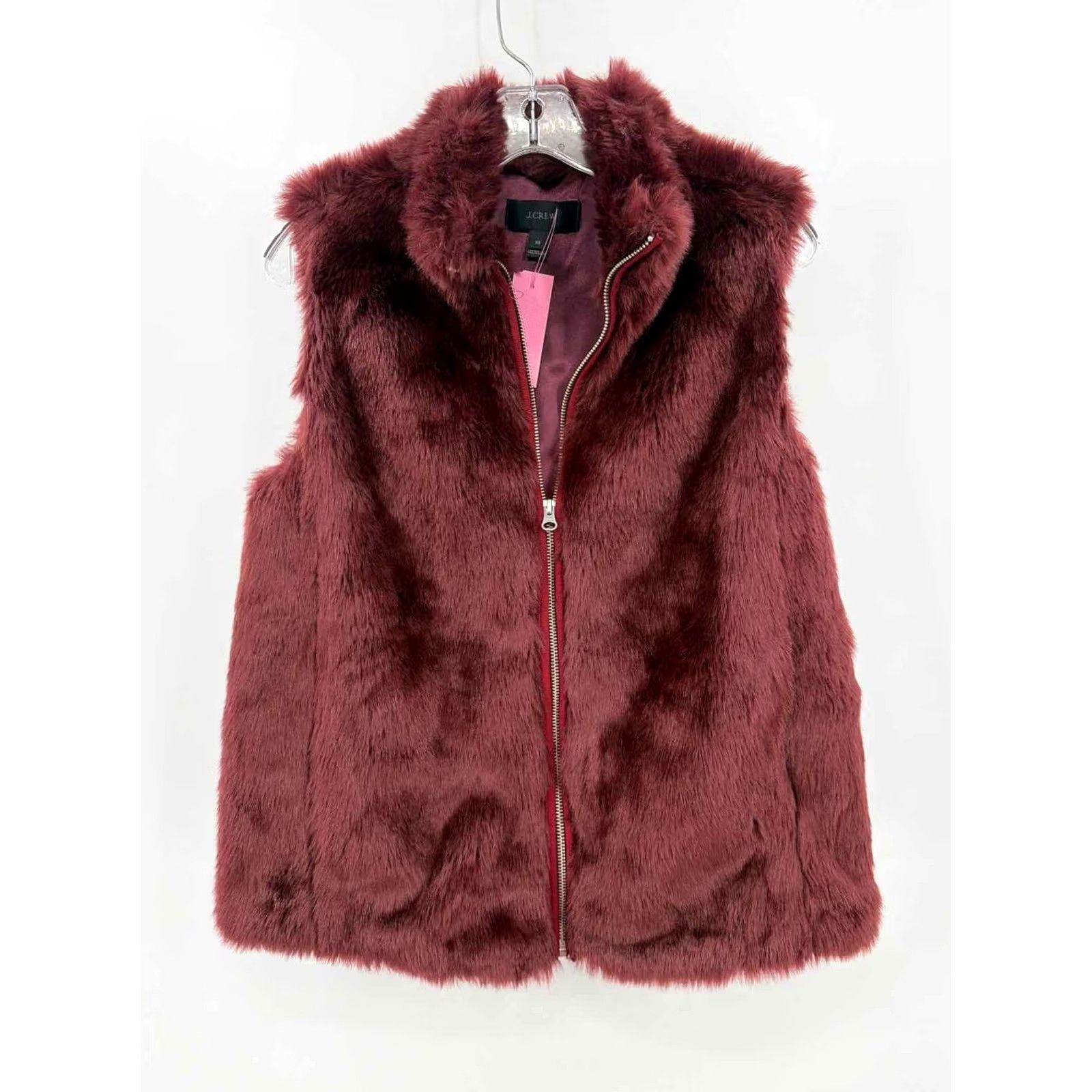 Vintage J Crew Vest Red XS Faux Fur Pre-Owned Size XS / US 0-2 / IT 36-38 - 2 Thumbnail