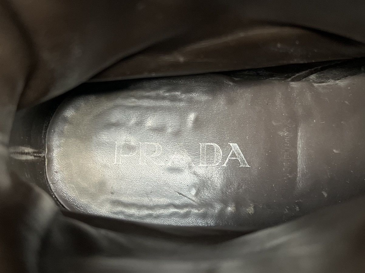 Prada PRADA GREY LEATHER ANKLE BOOT Size US 8.5 / EU 41-42 - 11 Thumbnail
