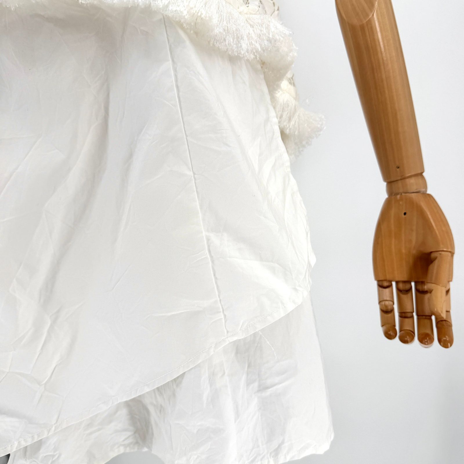 Derek Lam 10 Crosby Derek Lam 10 Crosby White Cotton Lace Fringe Mini Dress Size XS / US 0-2 / IT 36-38 - 4 Thumbnail