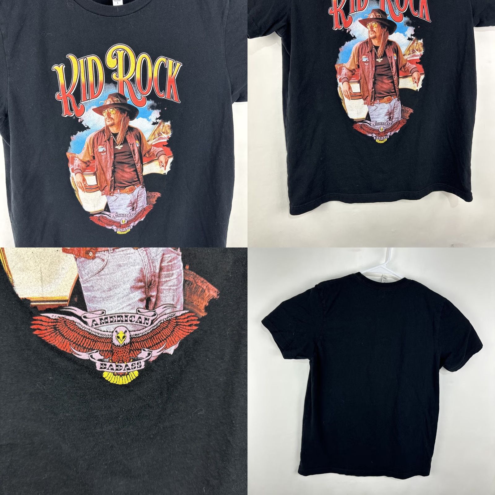 Vintage VINTAGE Kid Rock AMERICAN BAD ASS Tour Concert T Shirt Tee Large Black Size US L / EU 52-54 / 3 - 8 Thumbnail