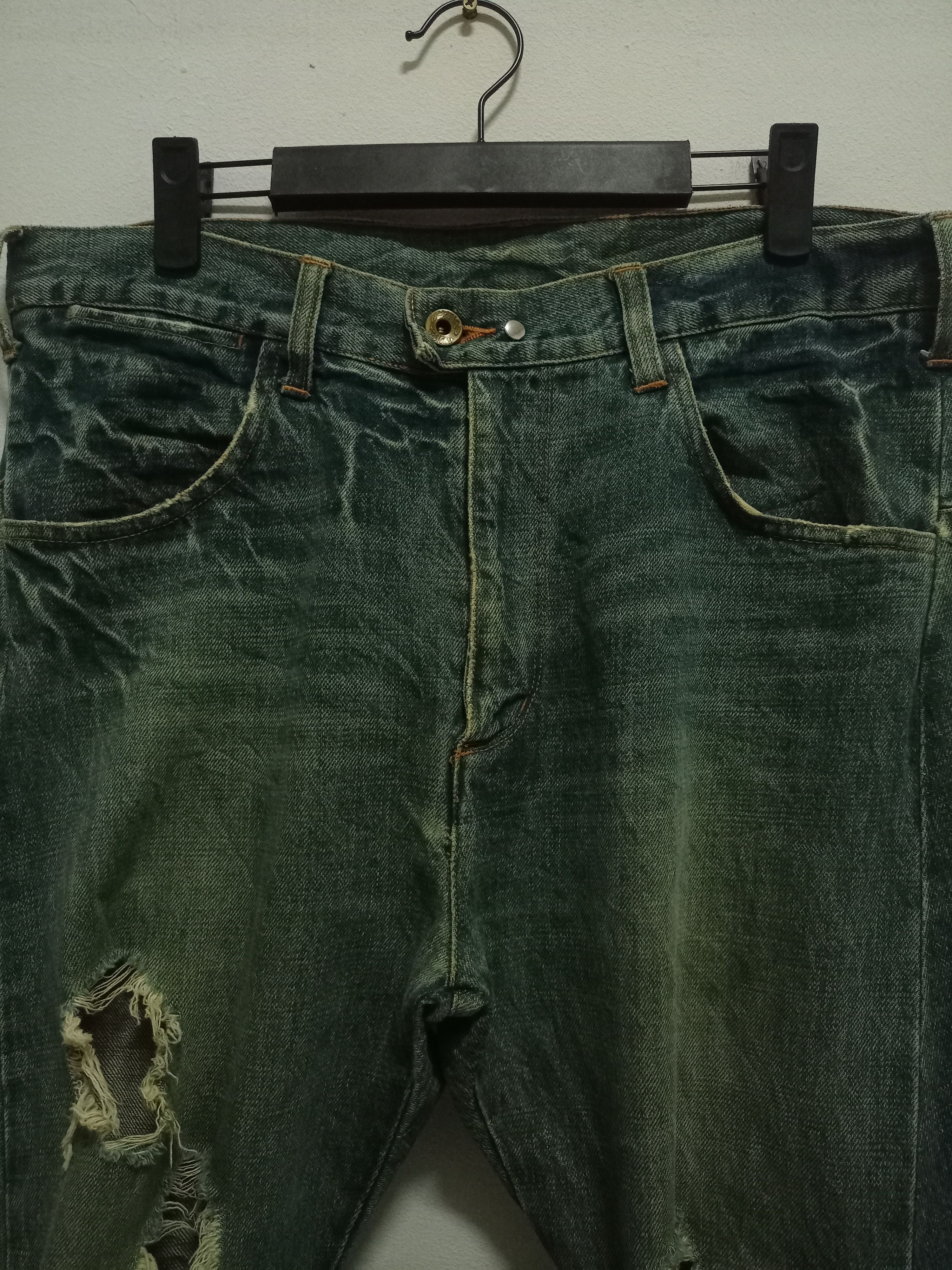 Japanese Brand Vintage Vertigo Design Sick Mud Wash Distressed Curve Jeans Size US 34 / EU 50 - 4 Thumbnail