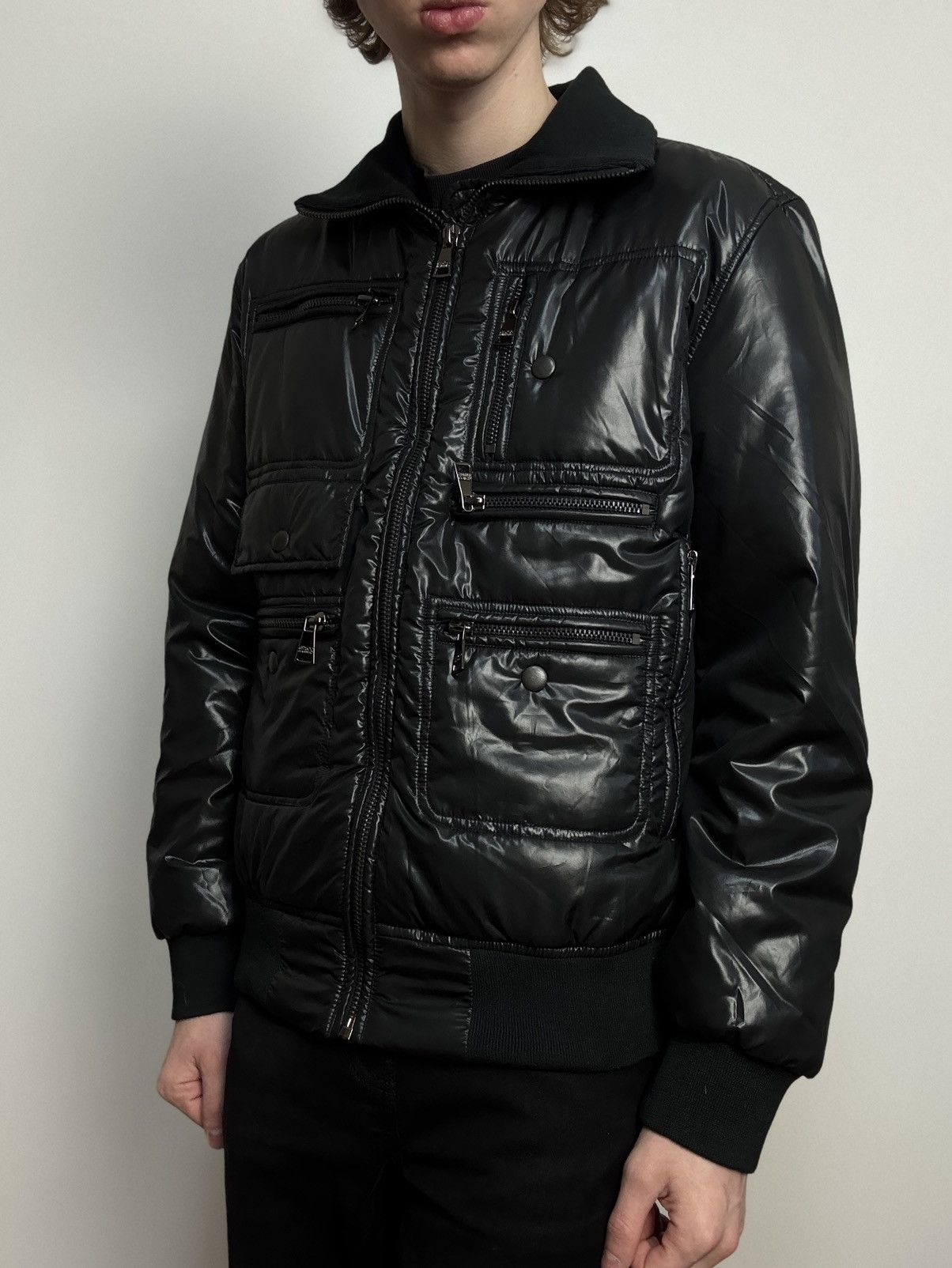 Dolce & Gabbana BNWT Dolce & Gabbana Coated Multi-Pocket Bomber Jacket Black Size US M / EU 48-50 / 2 - 1 Thumbnail