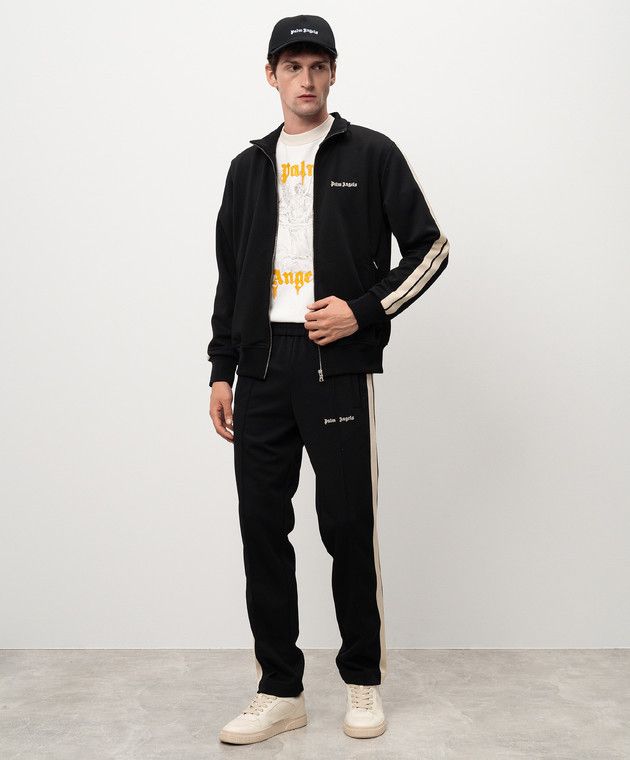 Palm Angels o1s22i1n1224 Contrast Band Track Jacket in Black Size US XL / EU 56 / 4 - 2 Thumbnail
